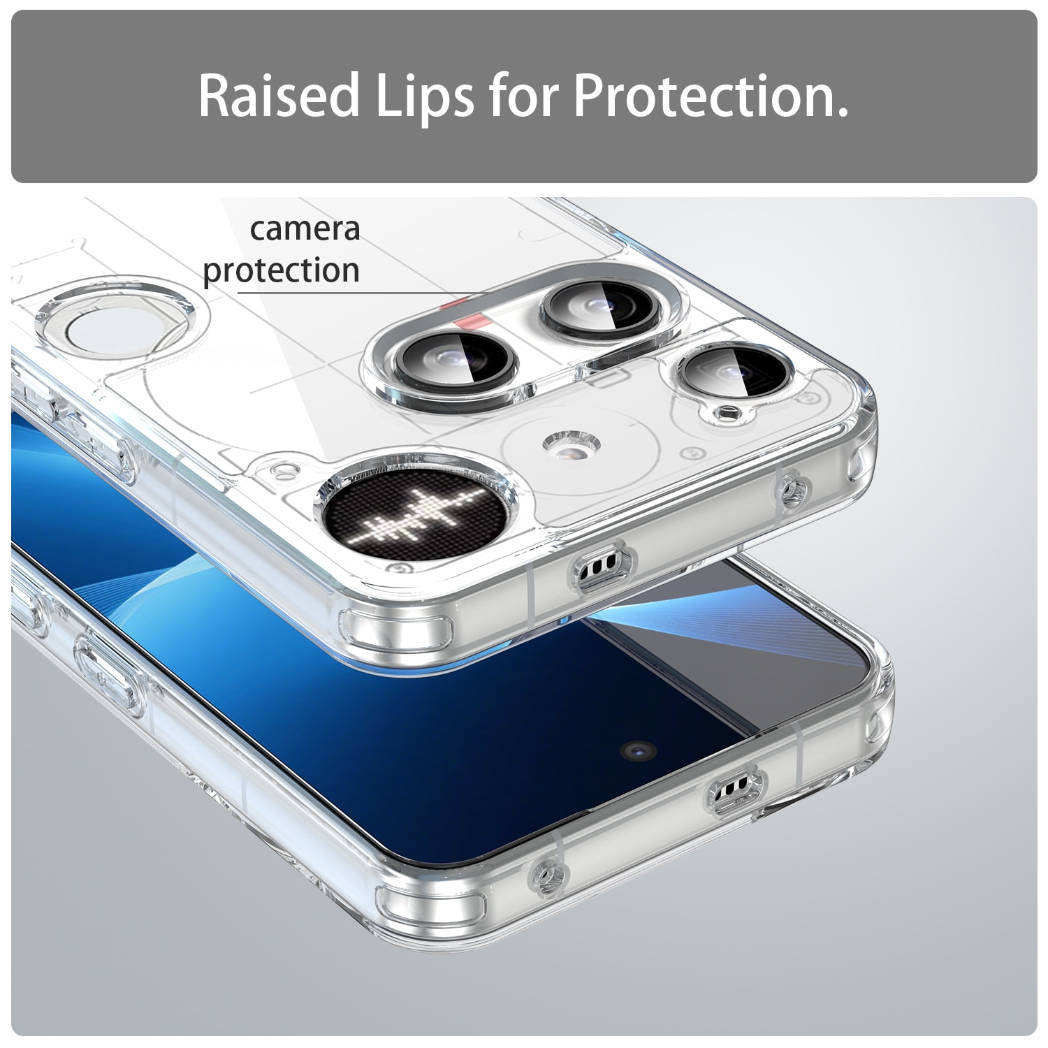 Coque hybride pour Nothing Phone 3, Transparent