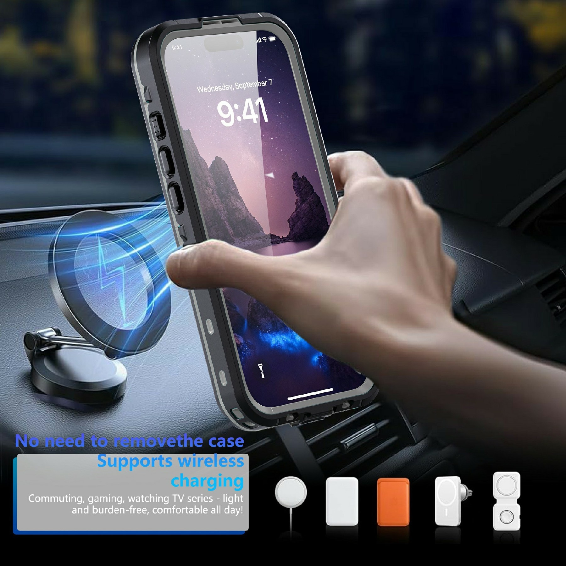 Coque étanche iPhone 17, transparent