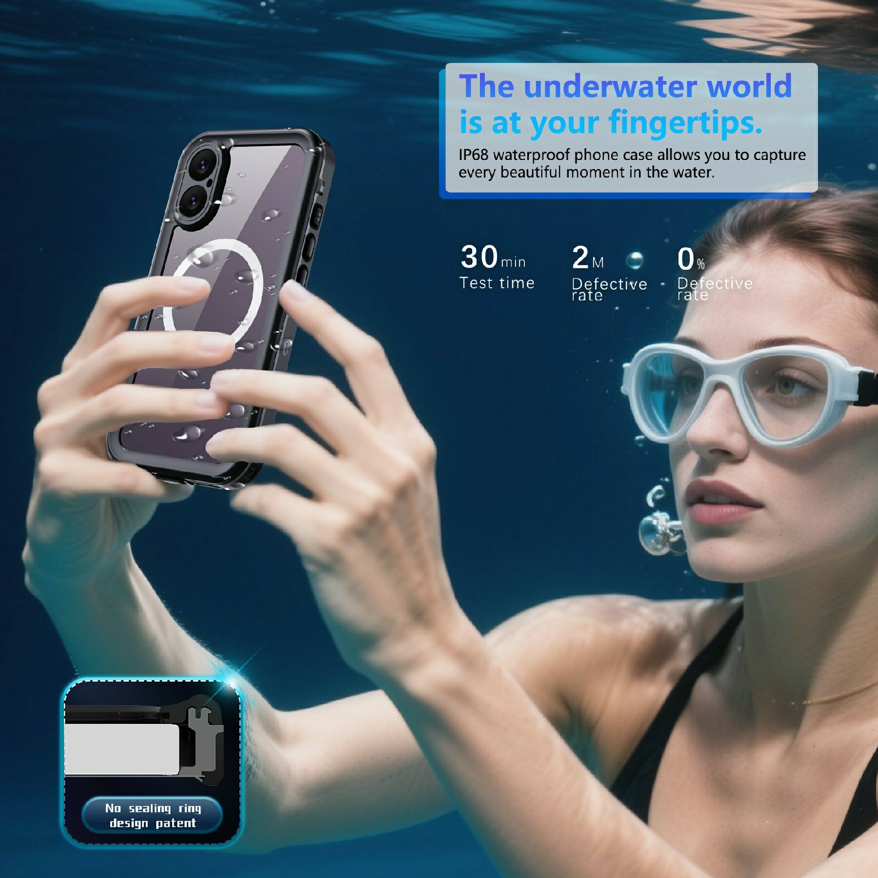 Coque étanche iPhone 17, transparent