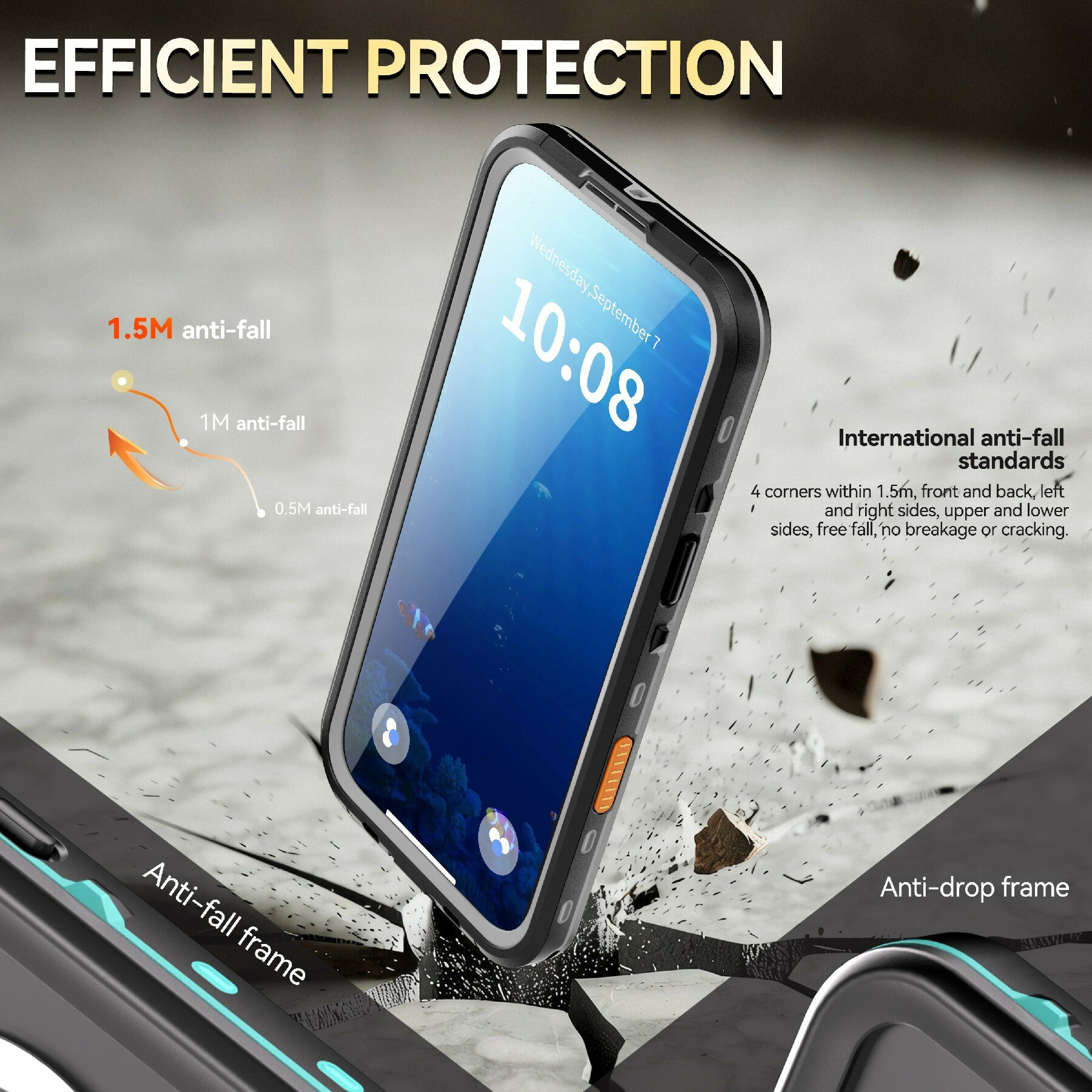 Coque étanche iPhone 17 Air, transparent