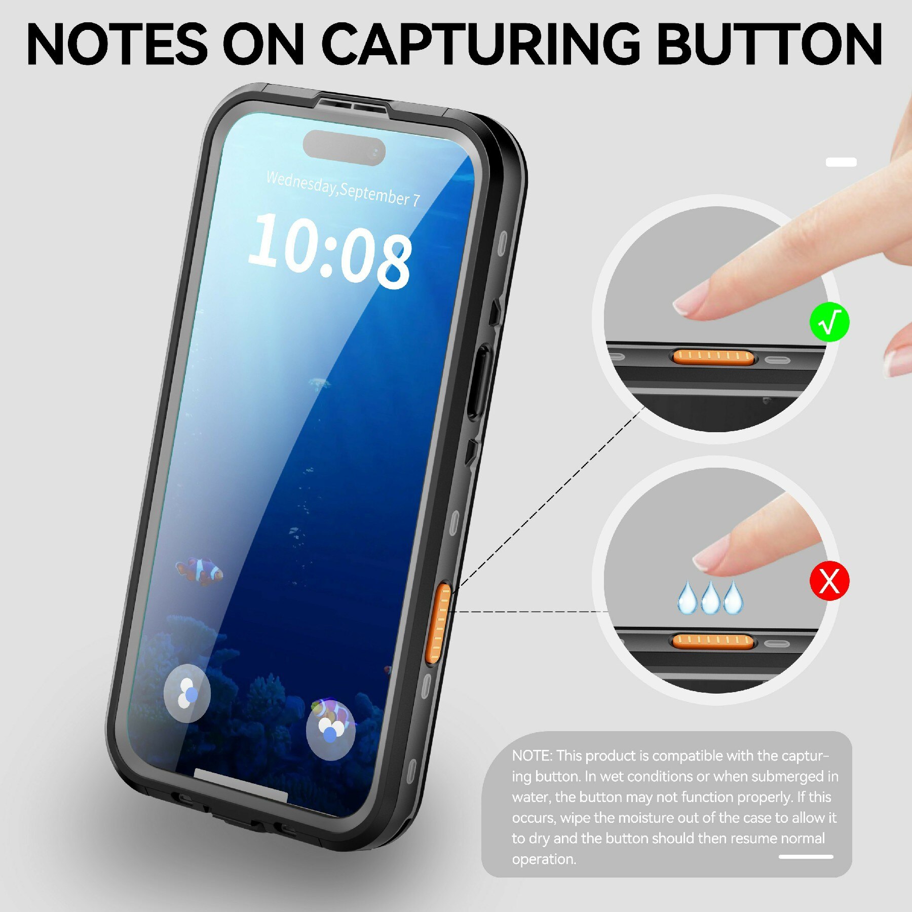 Coque étanche iPhone 17 Air, transparent