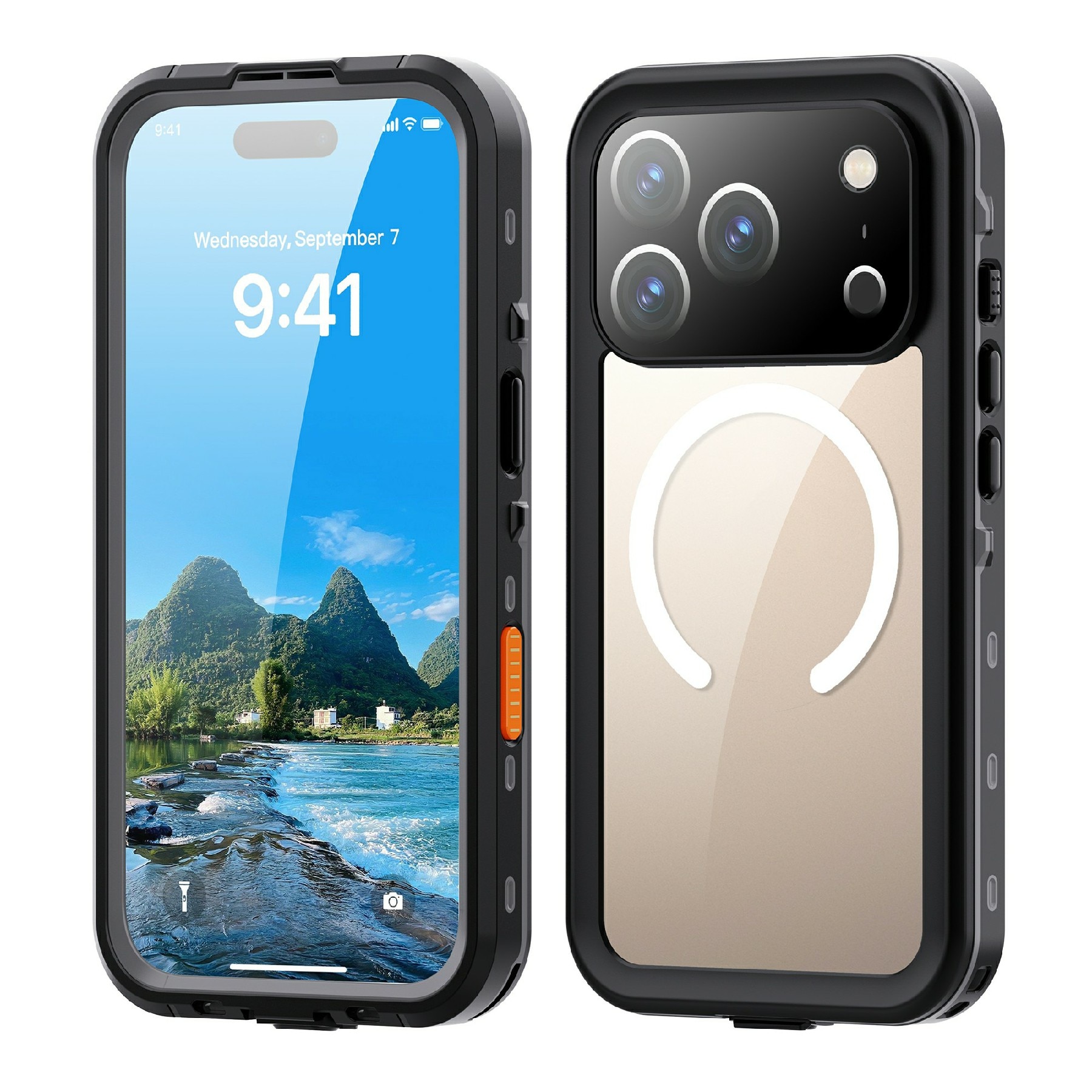 Coque étanche iPhone 17 Pro, transparent