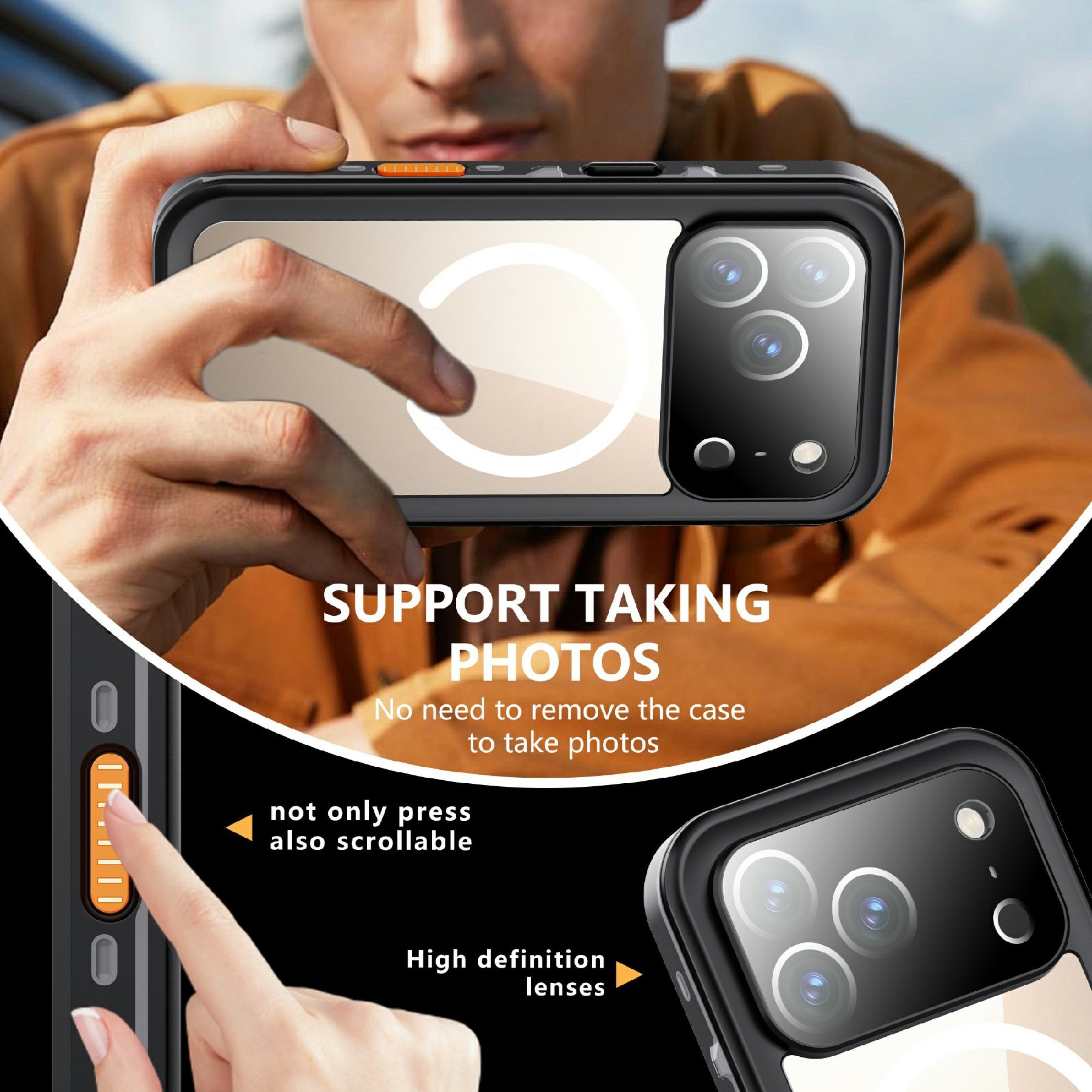 Coque étanche iPhone 17 Pro, transparent