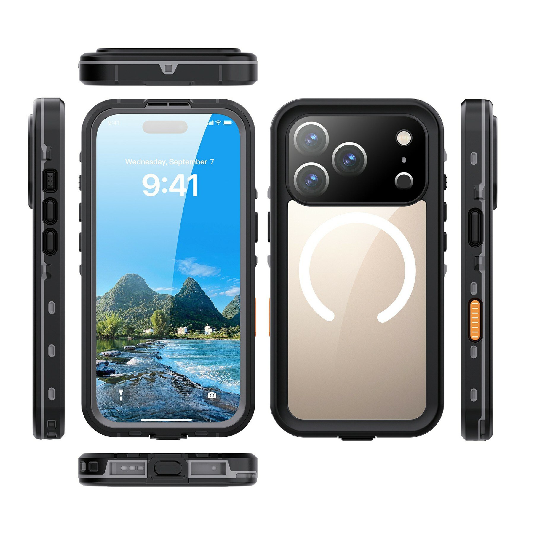 Coque étanche iPhone 17 Pro, transparent