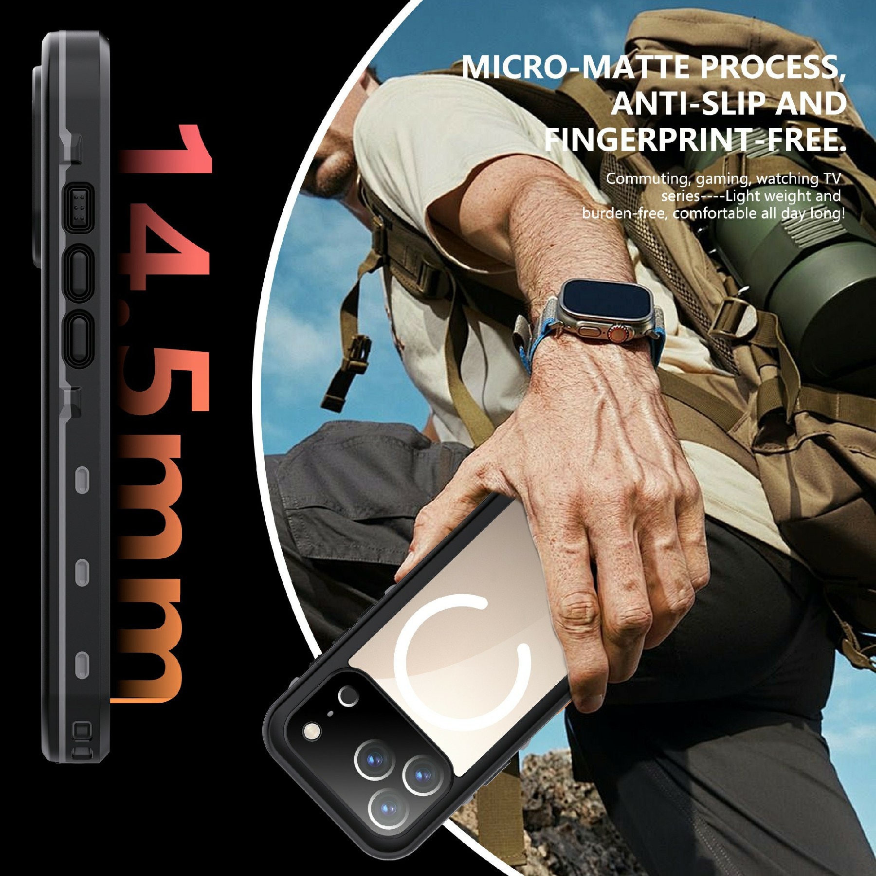 Coque étanche iPhone 17 Pro, transparent