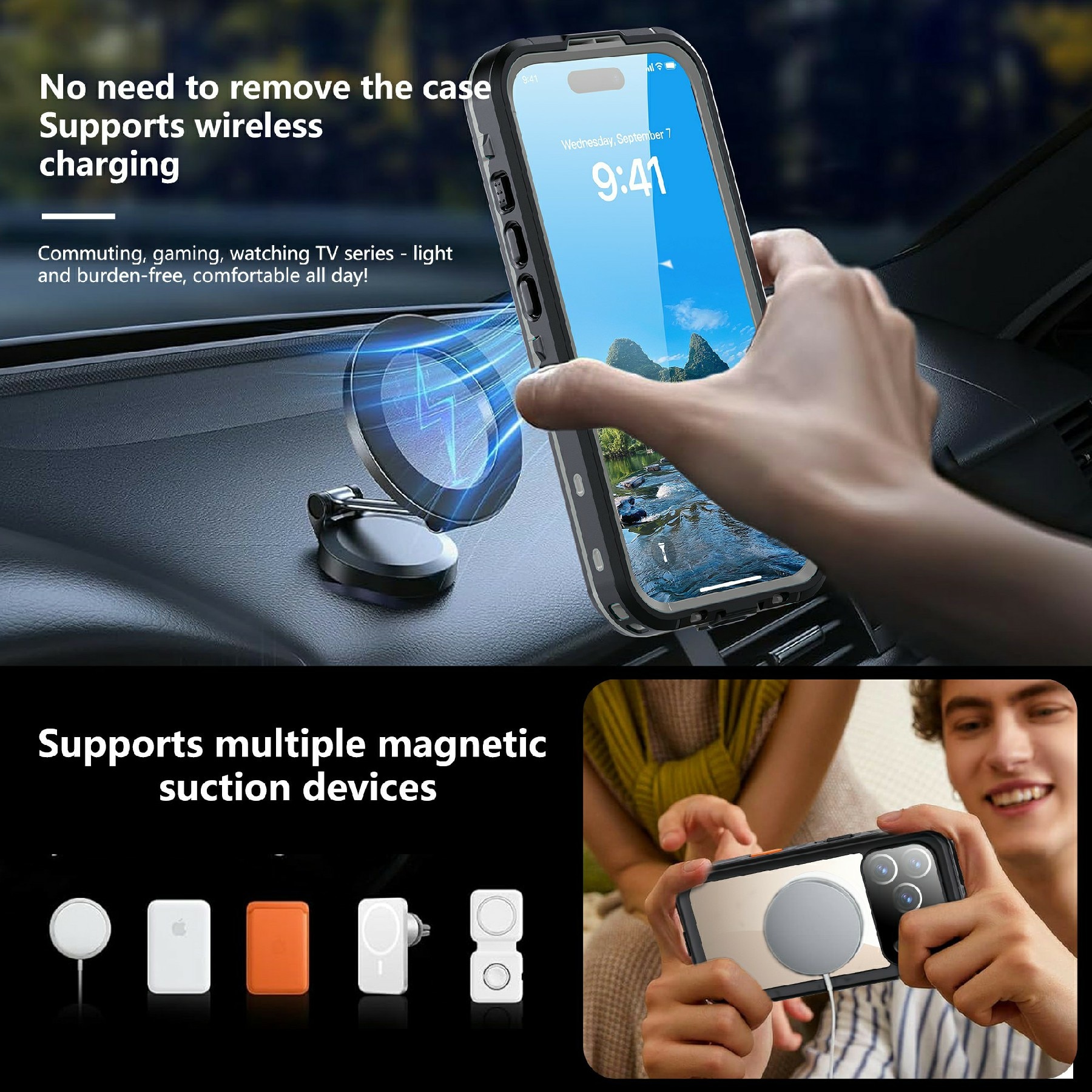 Coque étanche iPhone 17 Pro, transparent