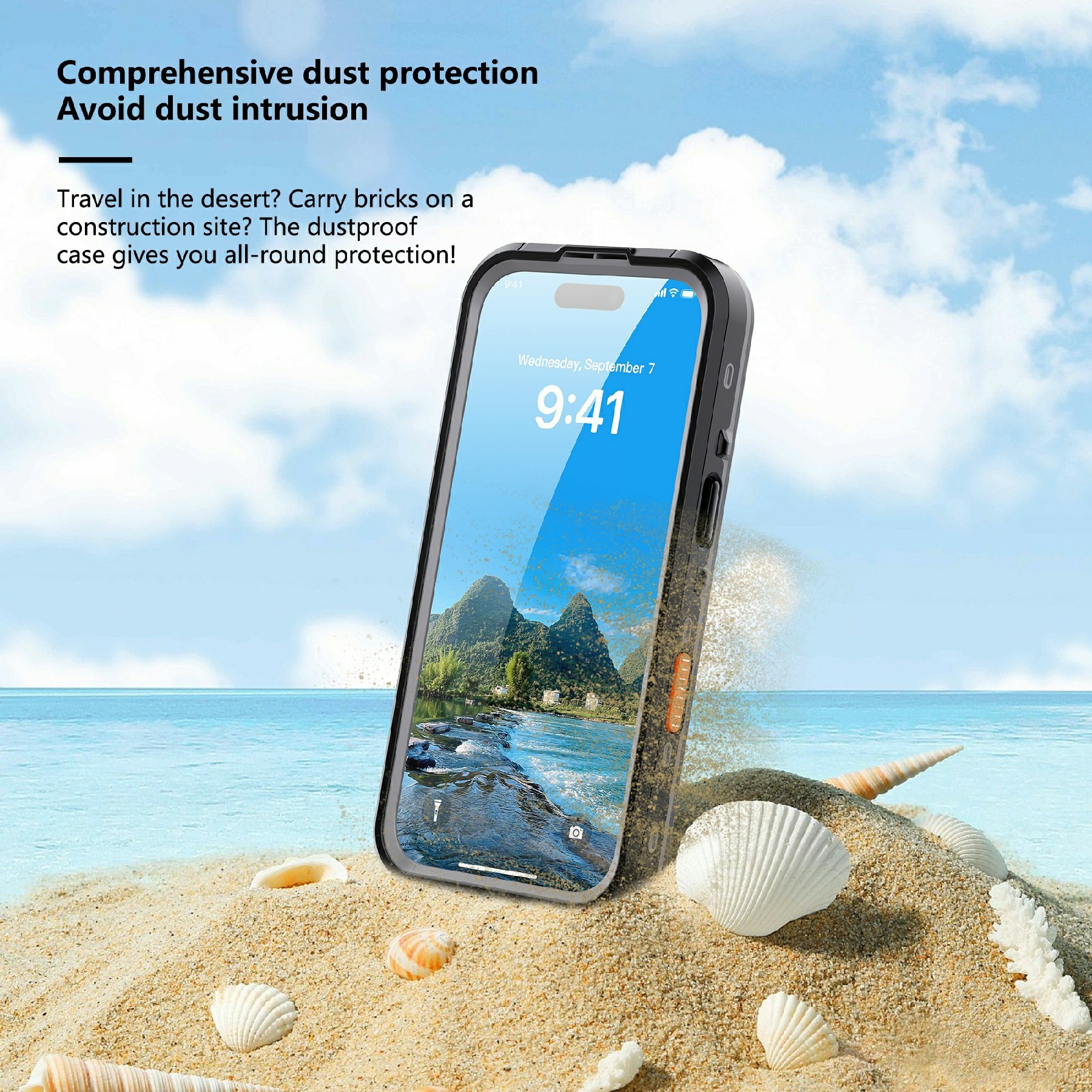 Coque étanche iPhone 17 Pro, transparent