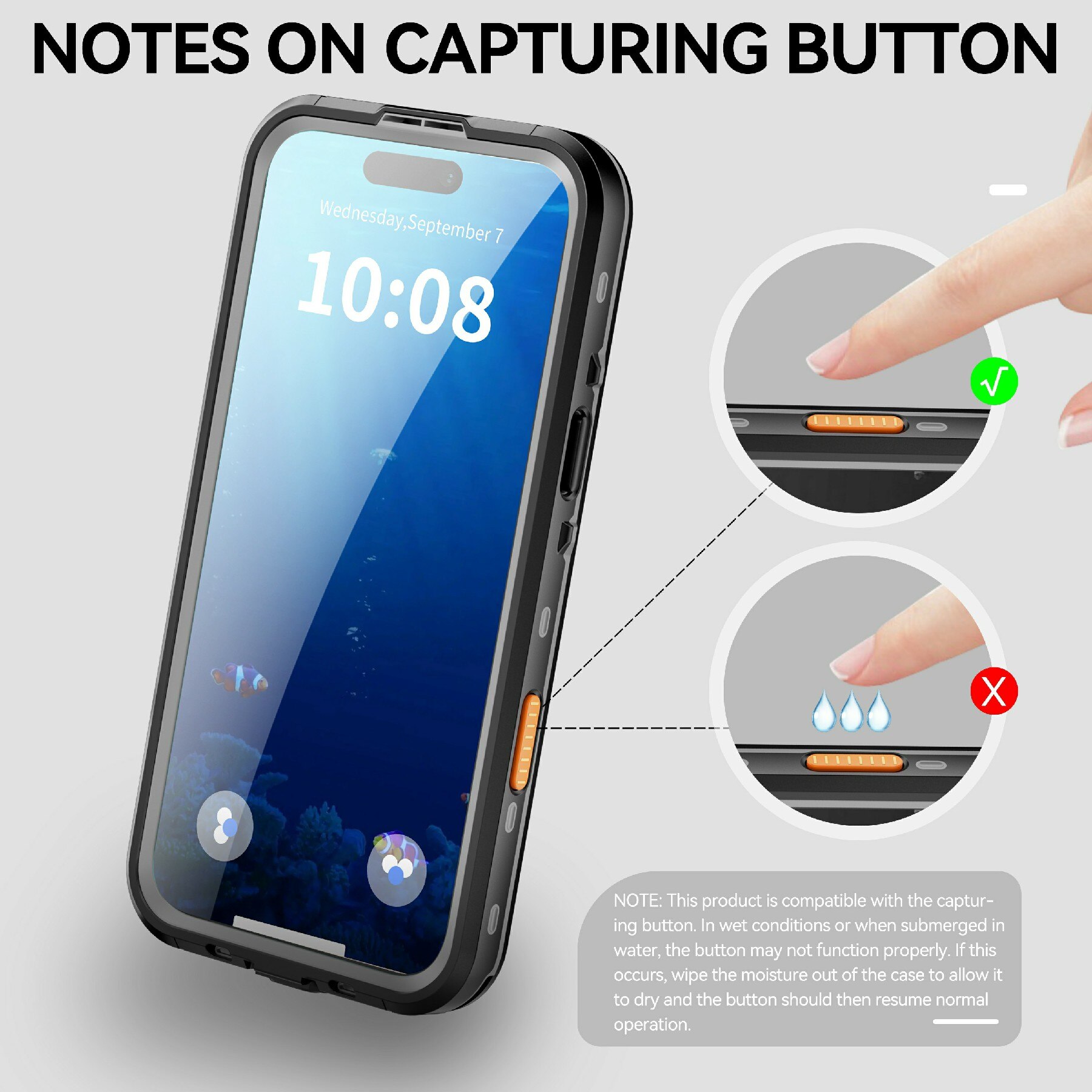Coque étanche iPhone 17 Pro Max, transparent