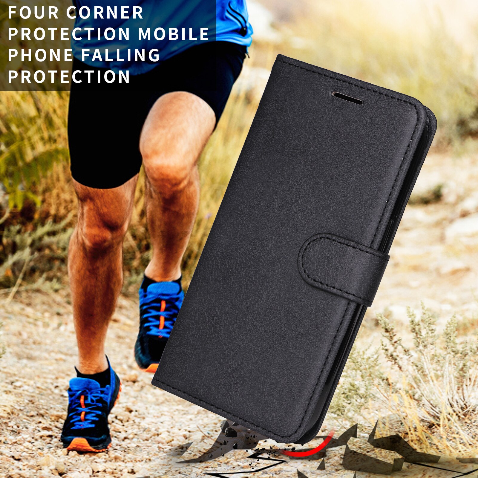 Étui portefeuille Xiaomi Redmi 15C, noir