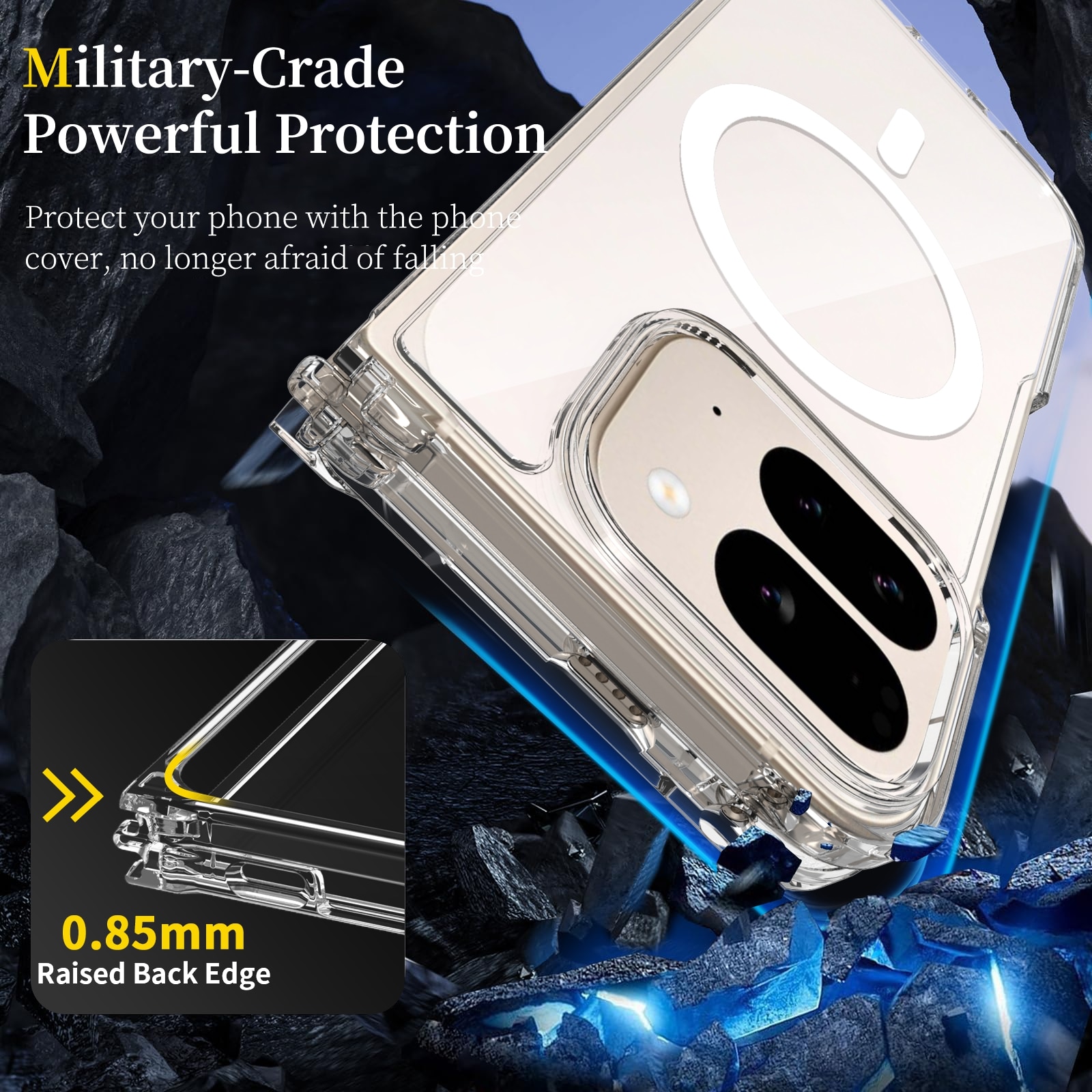 Coque hybride MagSafe Google Pixel 10 Pro Fold Transparent