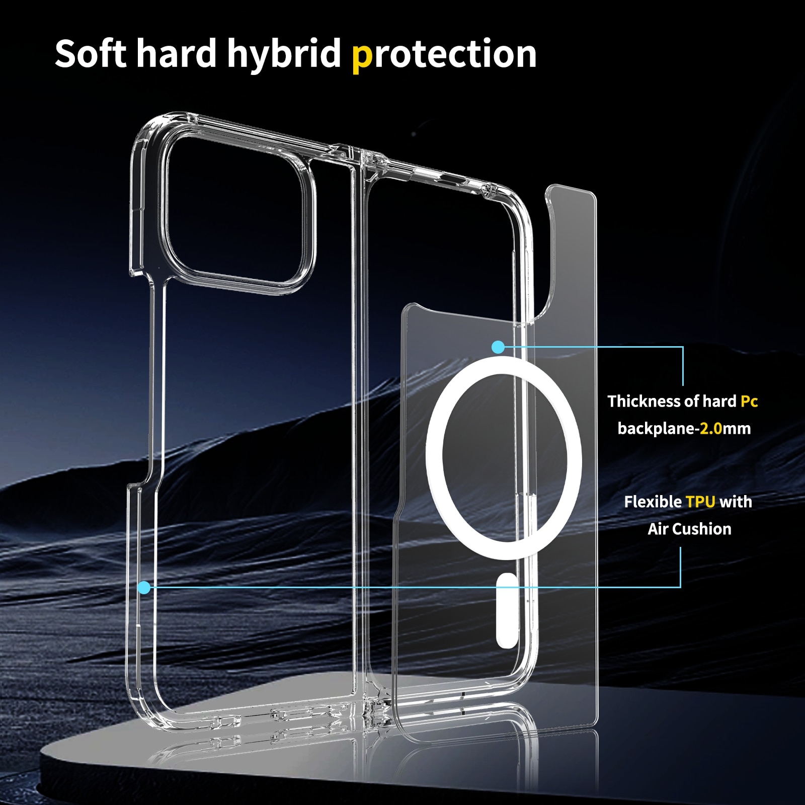 Coque hybride MagSafe Google Pixel 10 Pro Fold Transparent
