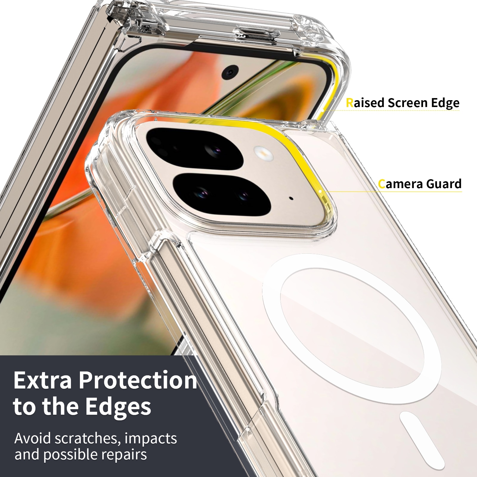 Coque hybride MagSafe Google Pixel 10 Pro Fold Transparent