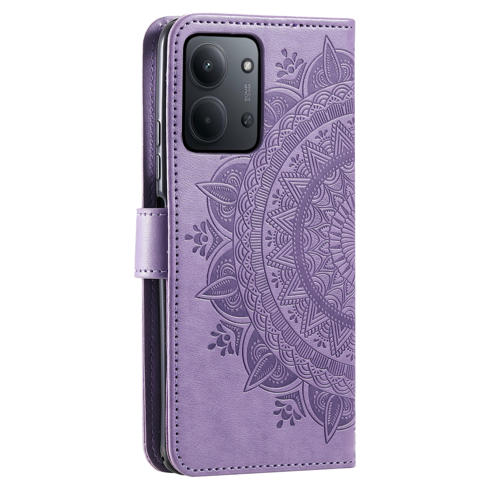 Étui en cuir Mandala Xiaomi Redmi 15C, Violet