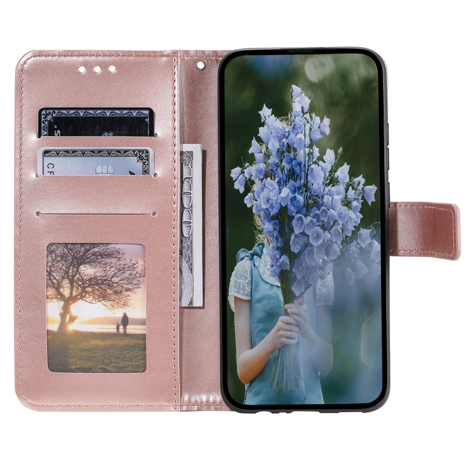 Étui en cuir Mandala Xiaomi Redmi 15C, Or rose