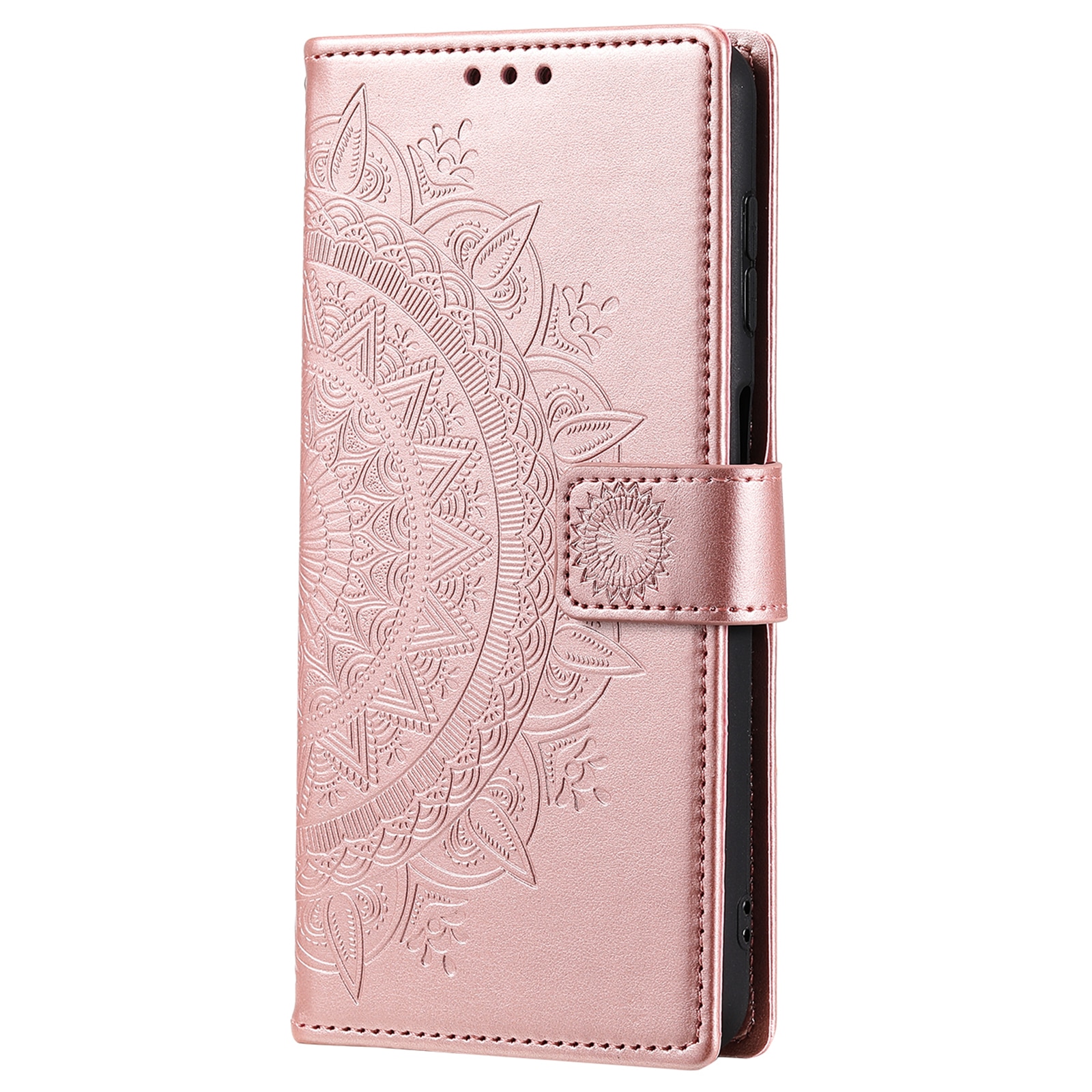 Étui en cuir Mandala Xiaomi Redmi 15C, Or rose