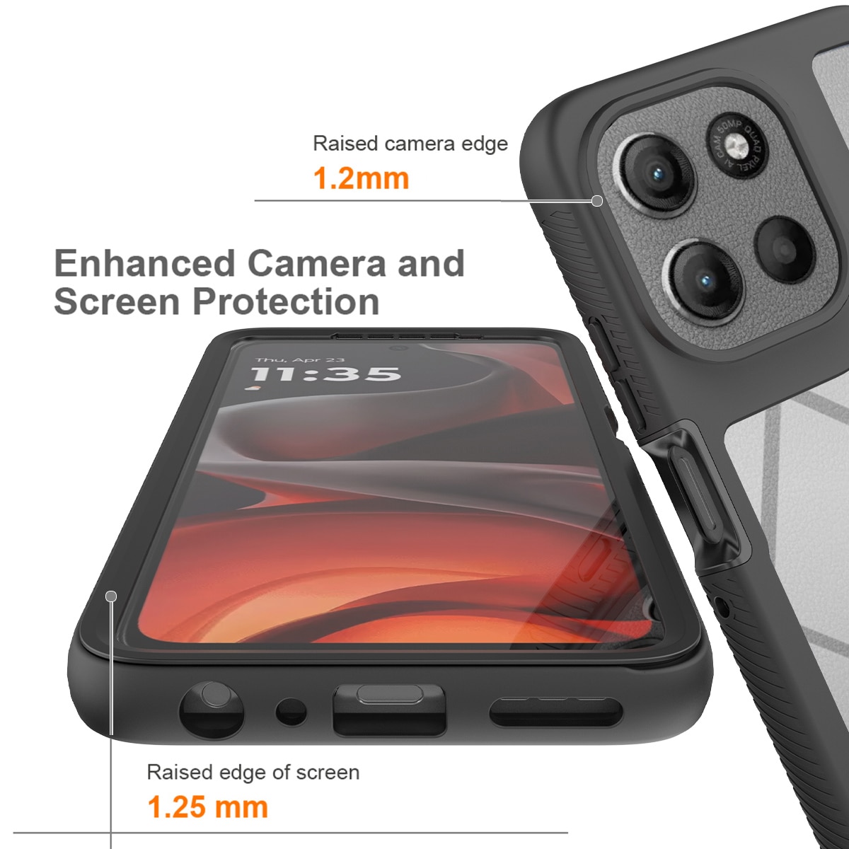 Coque Full Protection Motorola Moto G86, Noir