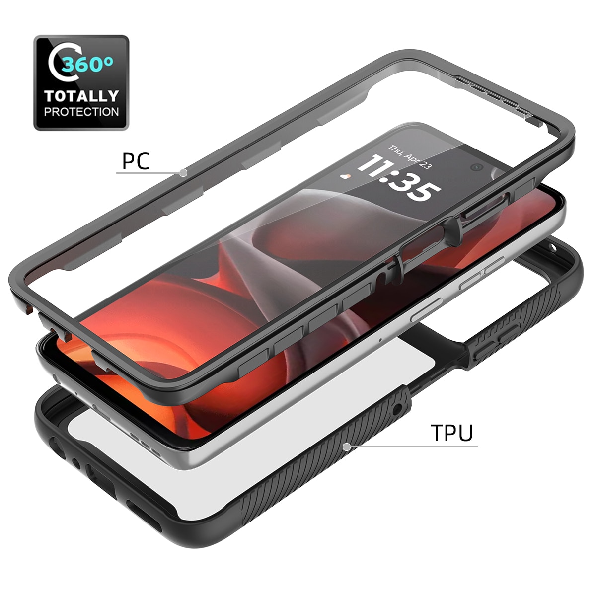 Coque Full Protection Motorola Moto G56, Noir