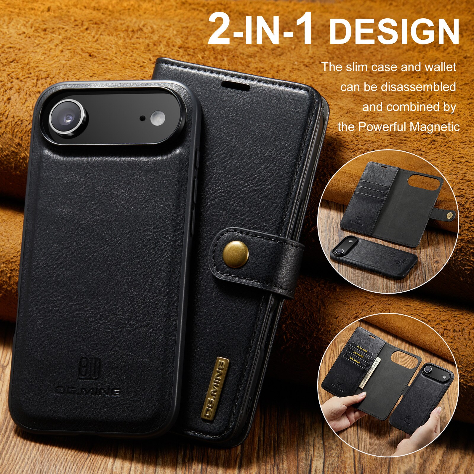 Étui portefeuille Magnet Wallet iPhone 17 Air, Black
