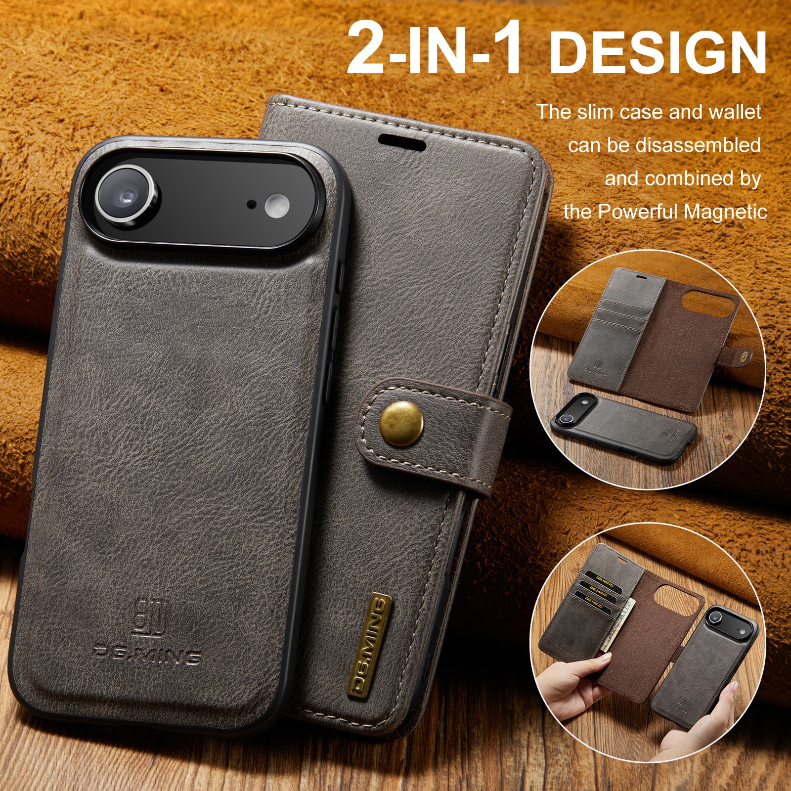Étui portefeuille Magnet Wallet iPhone 17 Air, Brown
