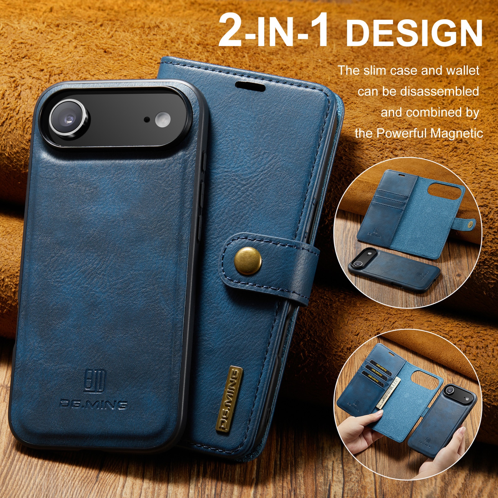 Étui portefeuille Magnet Wallet iPhone 17 Air, Blue