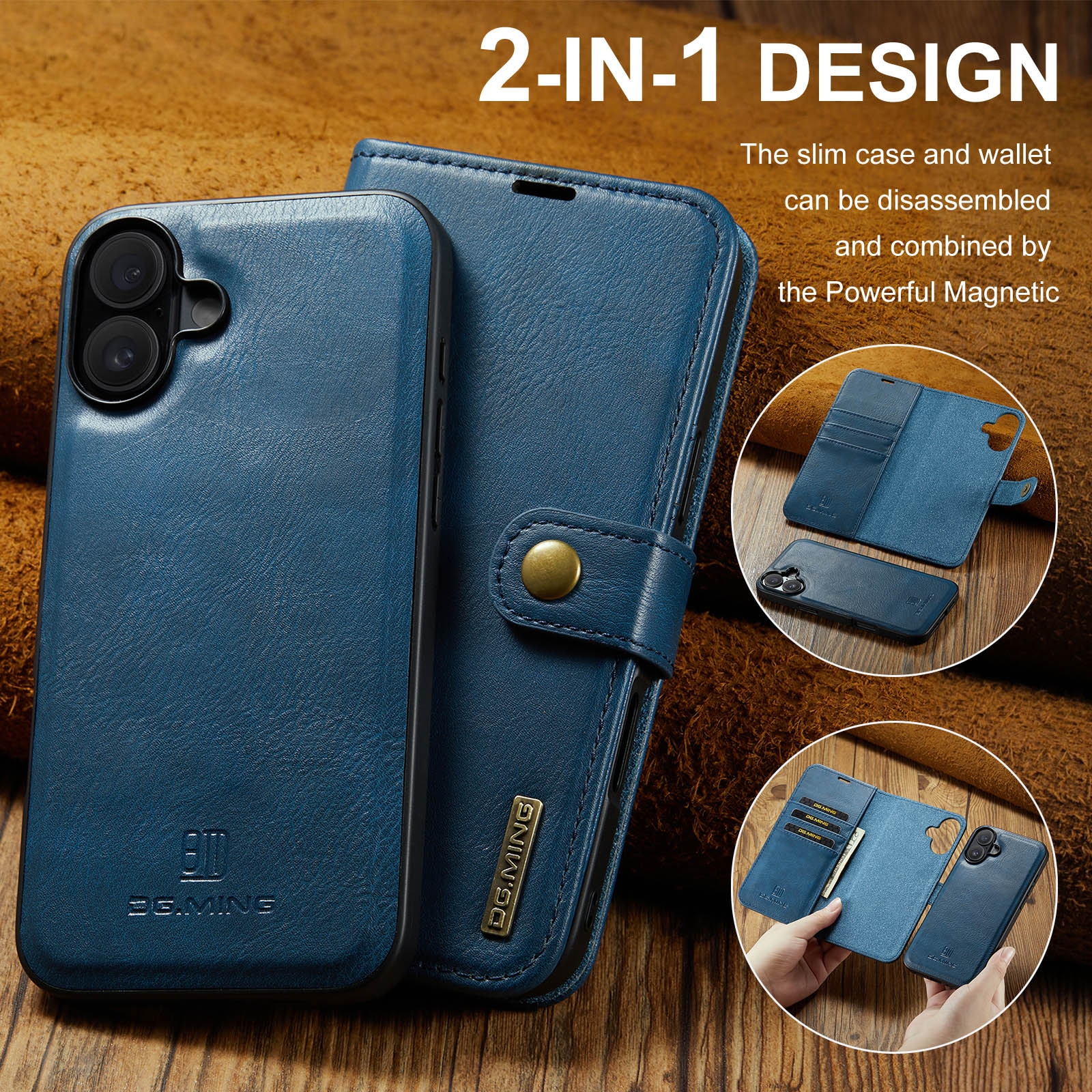 Étui portefeuille Magnet Wallet iPhone 17, Blue