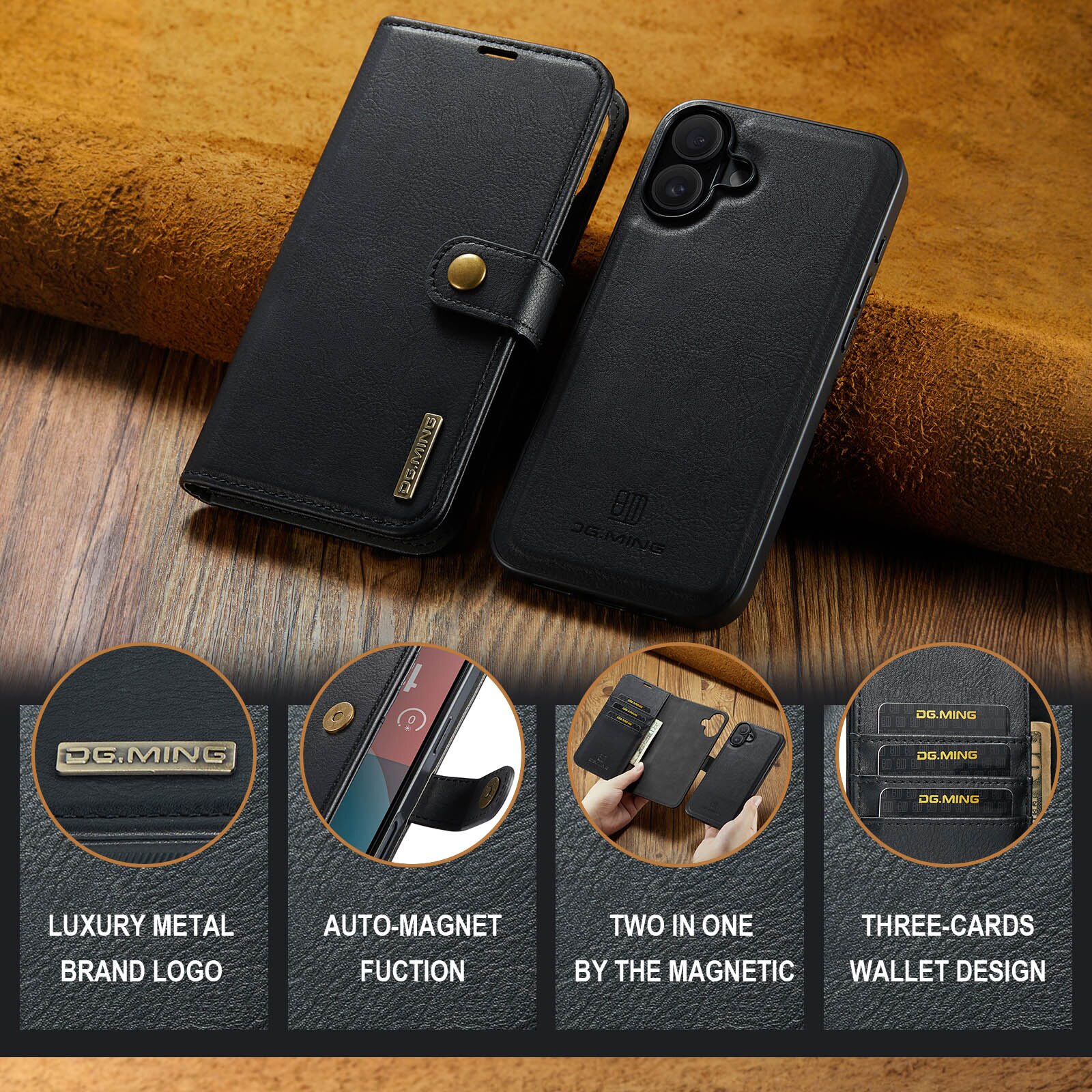 Étui portefeuille Magnet Wallet iPhone 17, Black