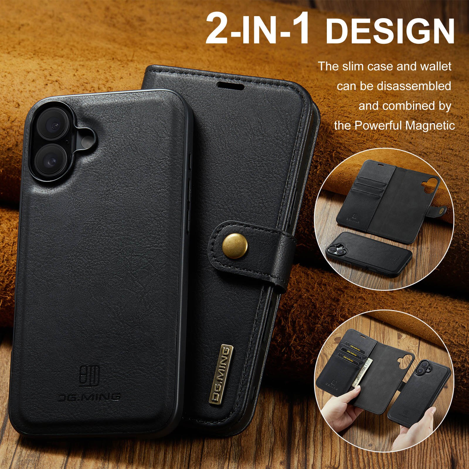 Étui portefeuille Magnet Wallet iPhone 17, Black