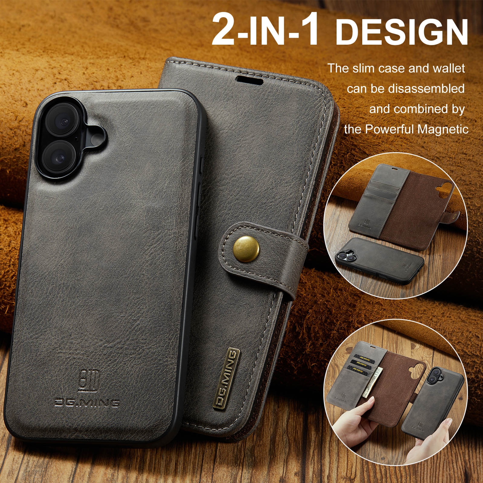 Étui portefeuille Magnet Wallet iPhone 17, Brown