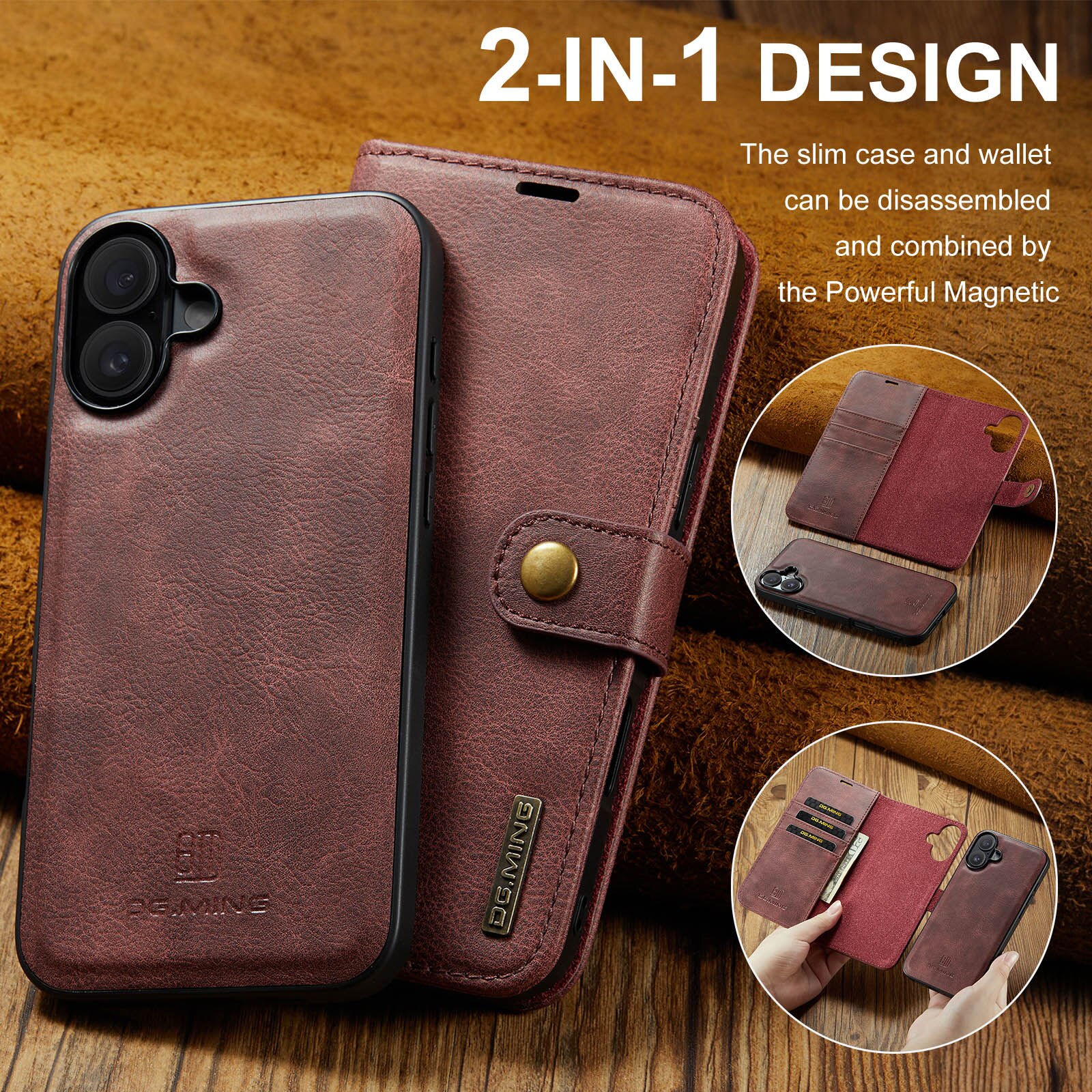 Étui portefeuille Magnet Wallet iPhone 17, Red