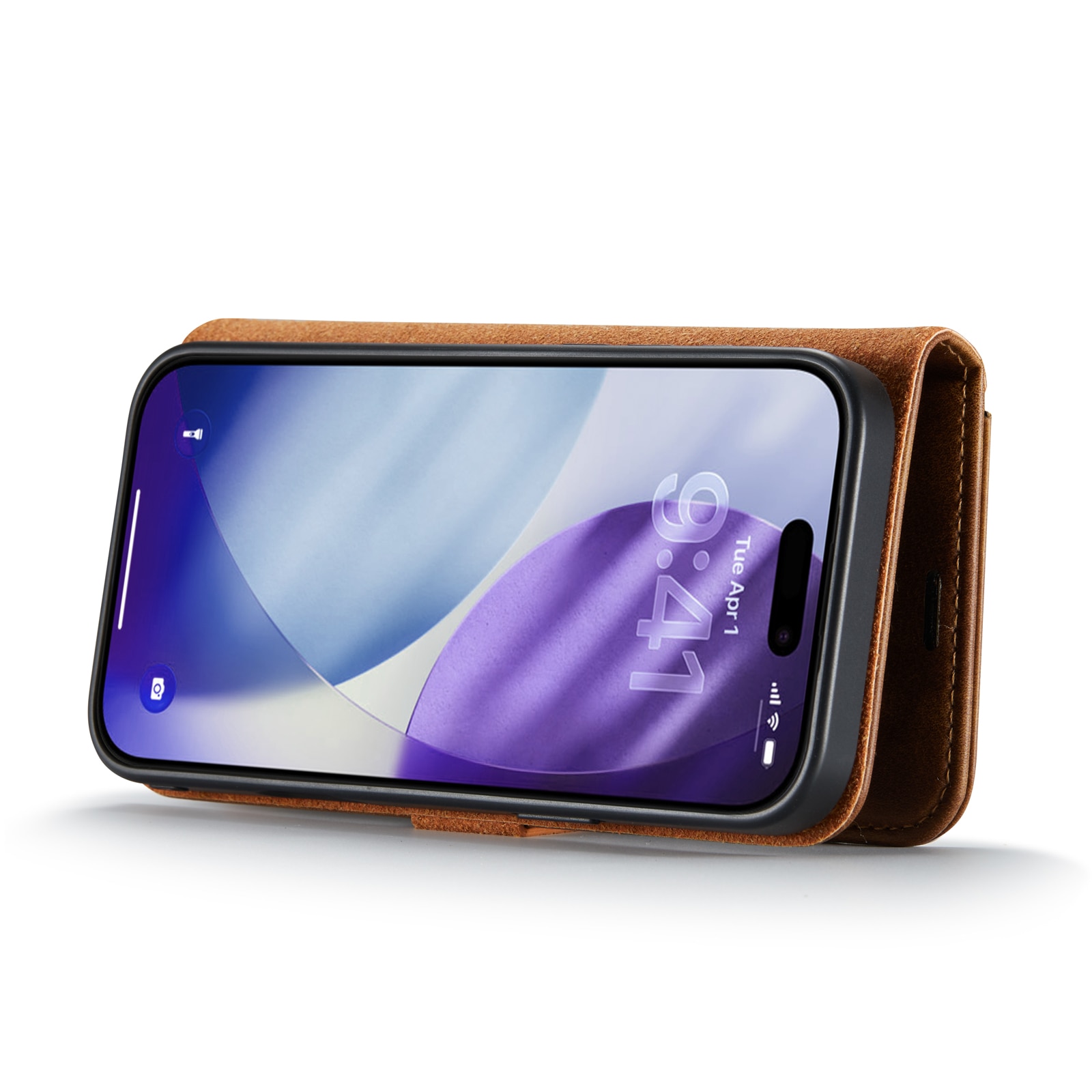 Étui portefeuille Magnet Wallet iPhone 17 Pro, Cognac