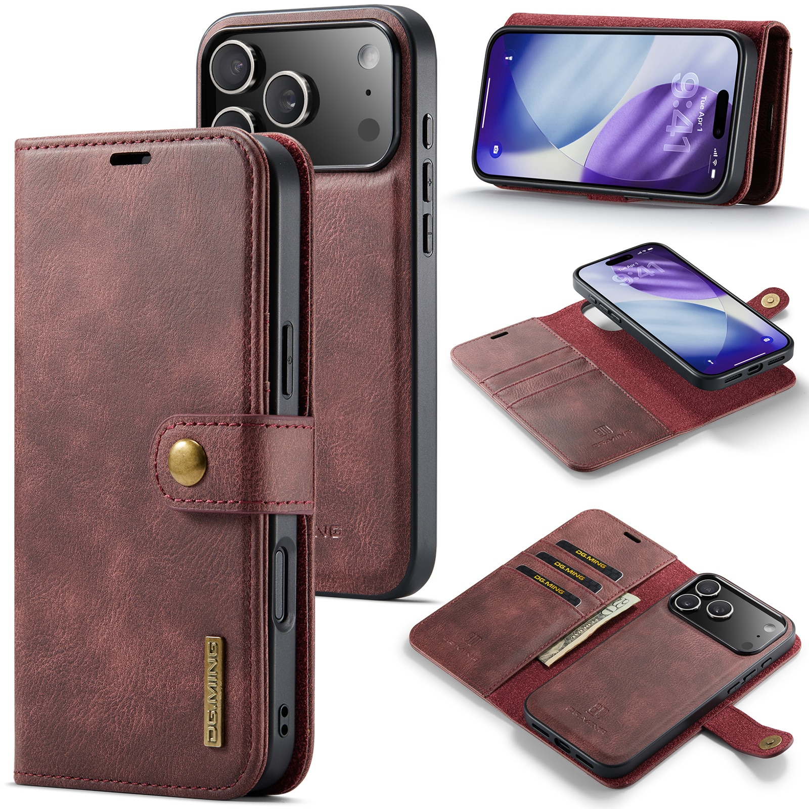 Étui portefeuille Magnet Wallet iPhone 17 Pro Max, Red