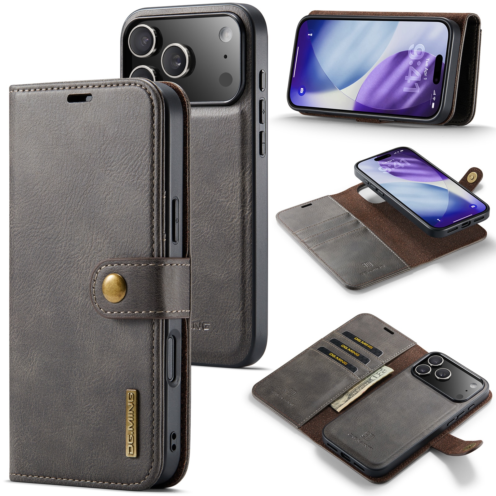 Étui portefeuille Magnet Wallet iPhone 17 Pro Max, Brown