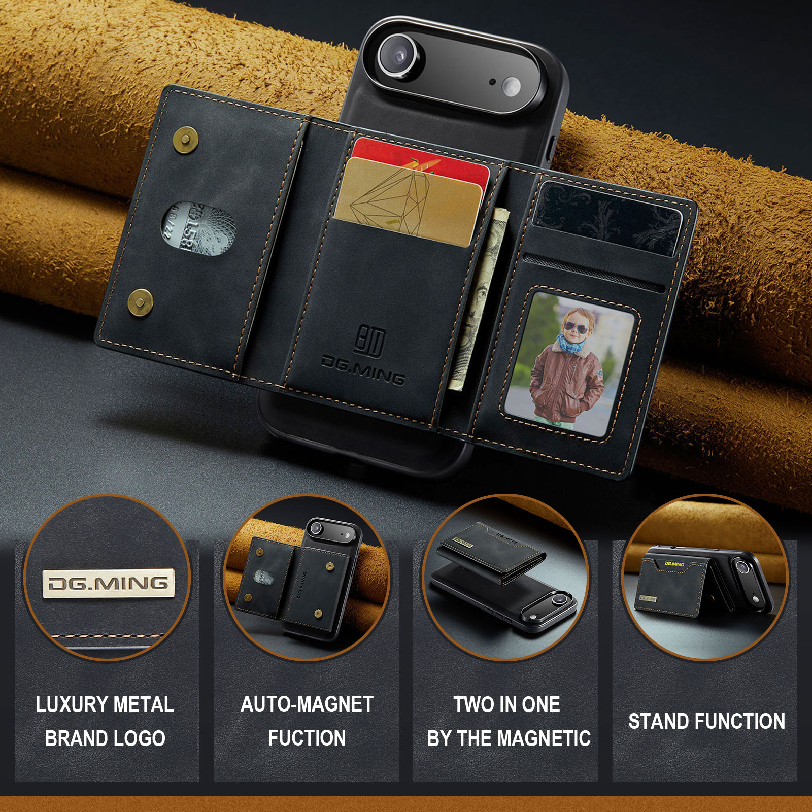 Coque Magnetic Card Slot iPhone 17 Air, Noir