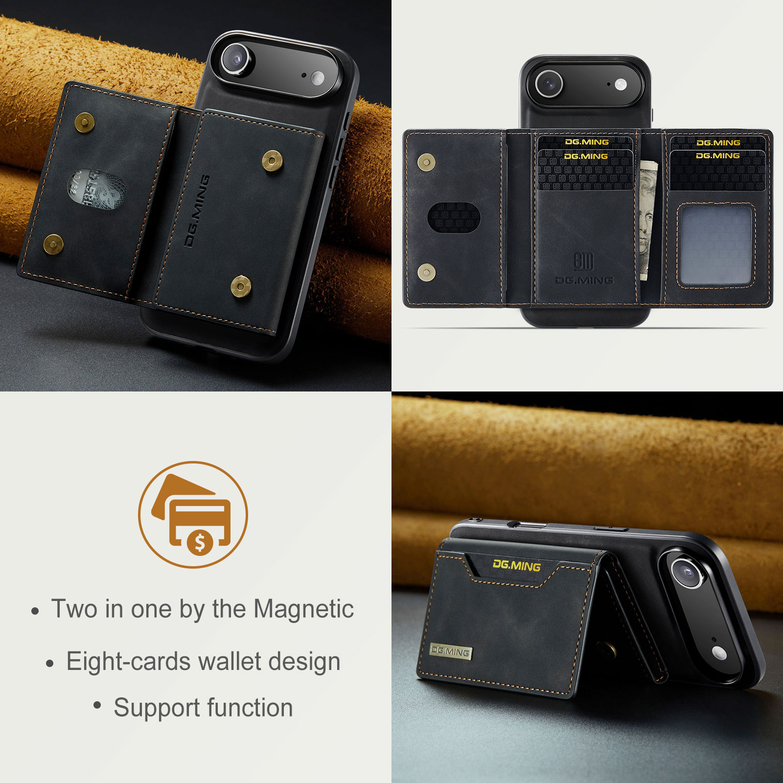 Coque Magnetic Card Slot iPhone 17 Air, Noir