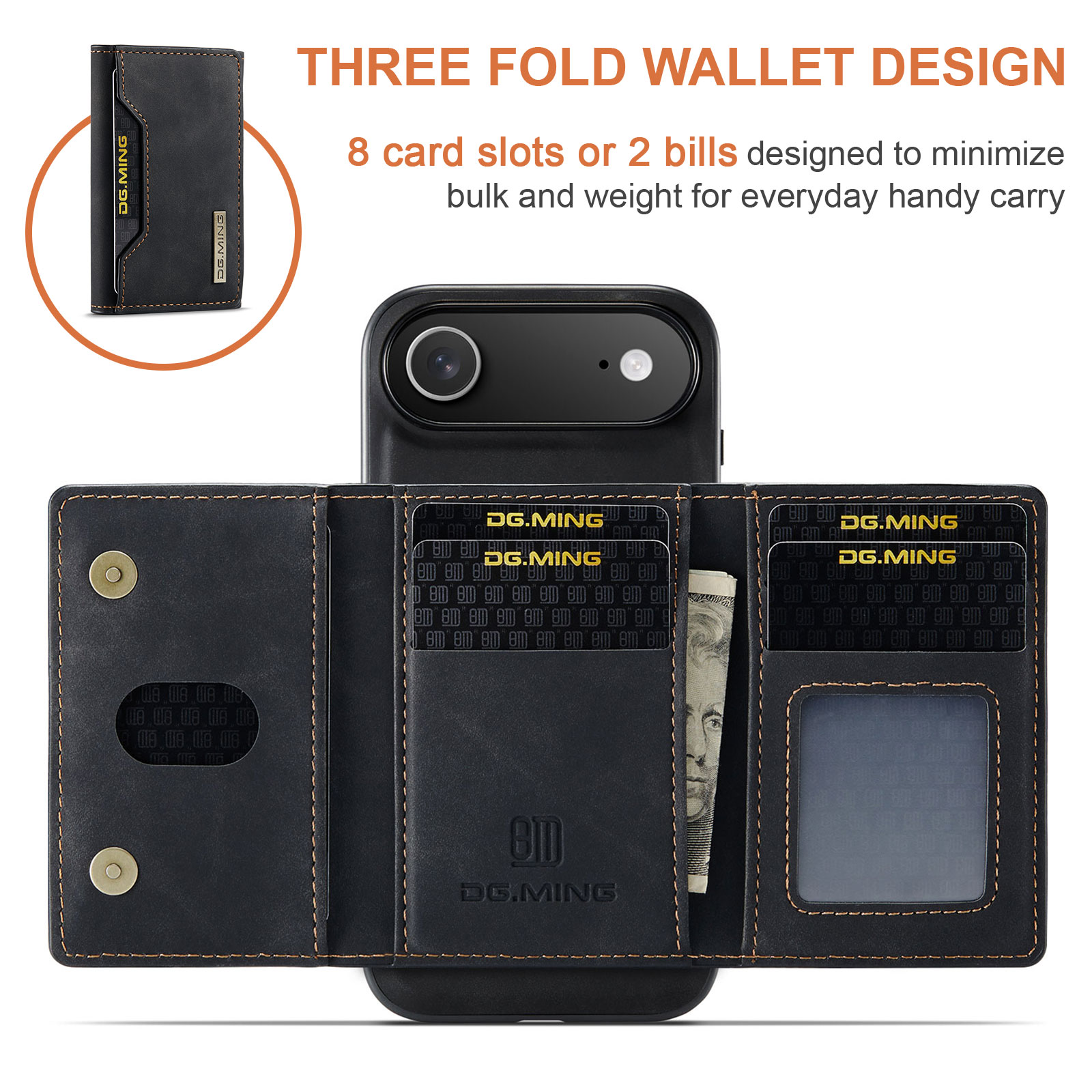 Coque Magnetic Card Slot iPhone 17 Air, Noir