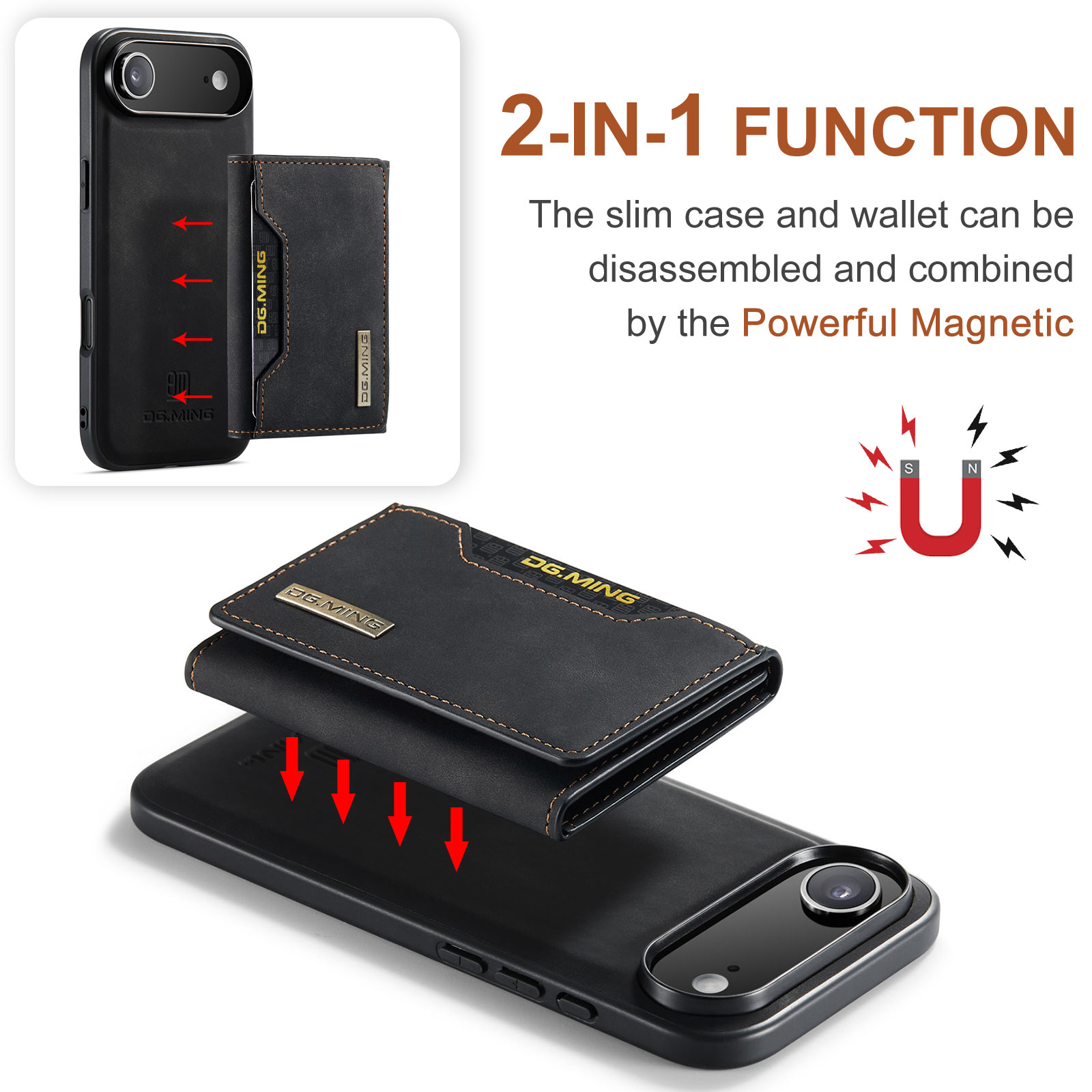 Coque Magnetic Card Slot iPhone 17 Air, Noir