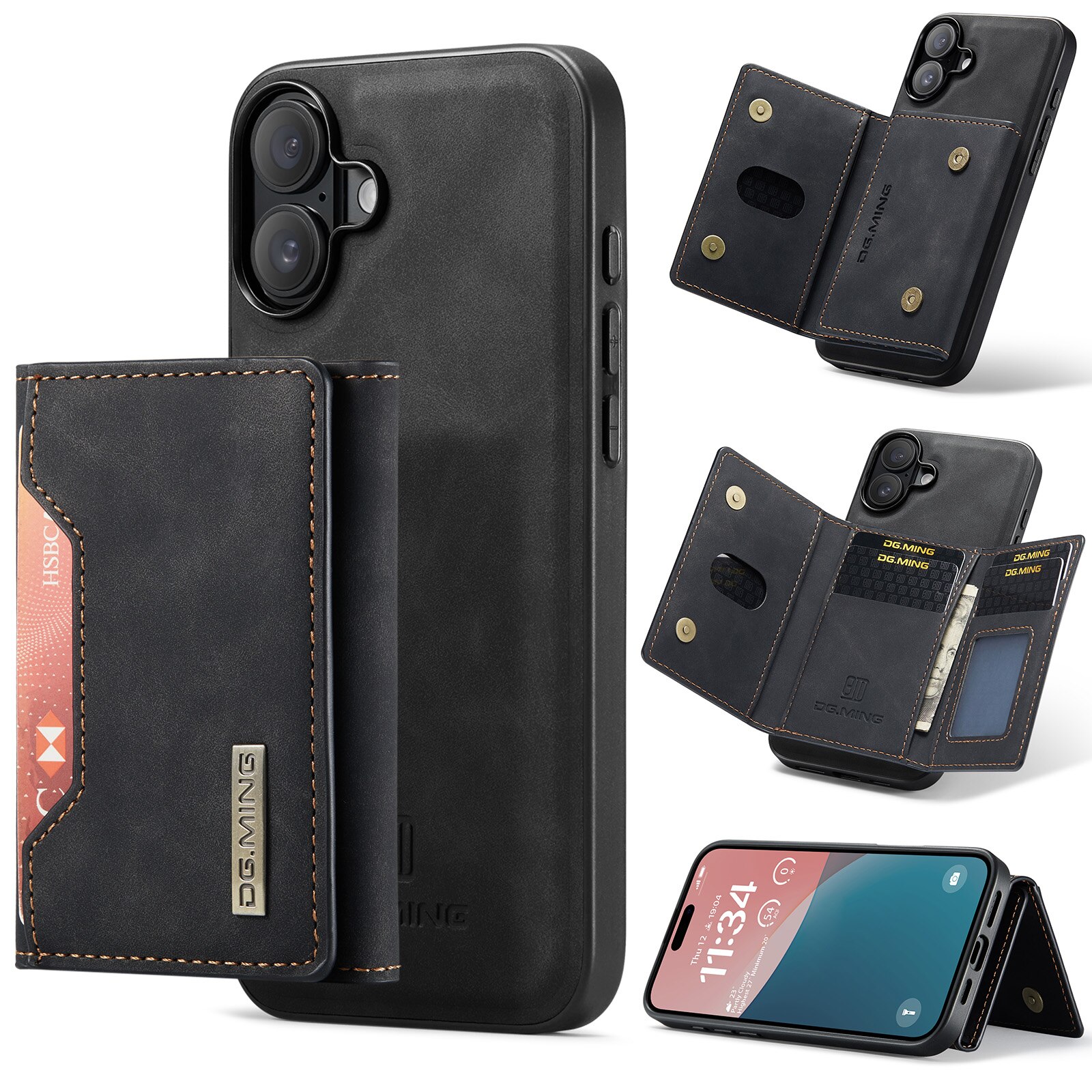 Coque Magnetic Card Slot iPhone 17, Noir
