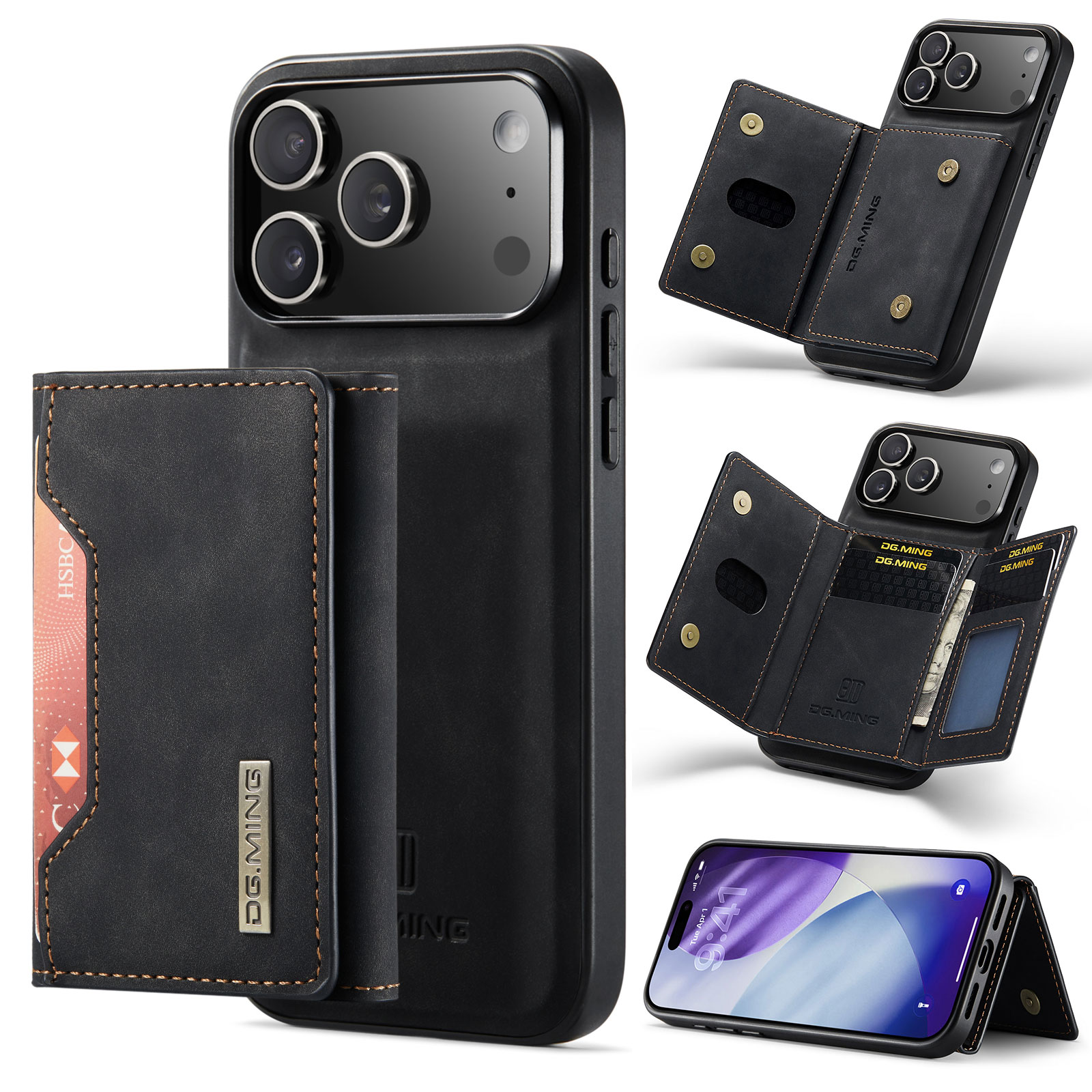 Coque Magnetic Card Slot iPhone 17 Pro Max, Noir