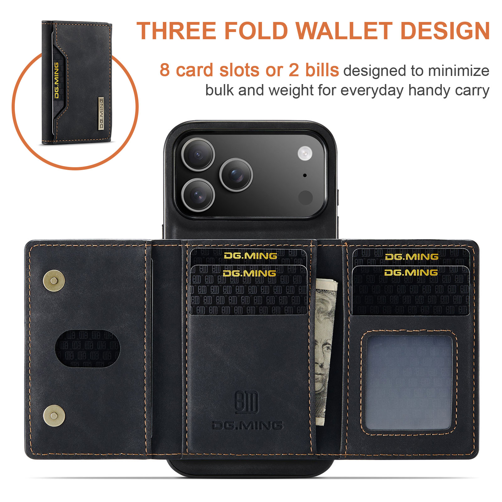 Coque Magnetic Card Slot iPhone 17 Pro Max, Noir