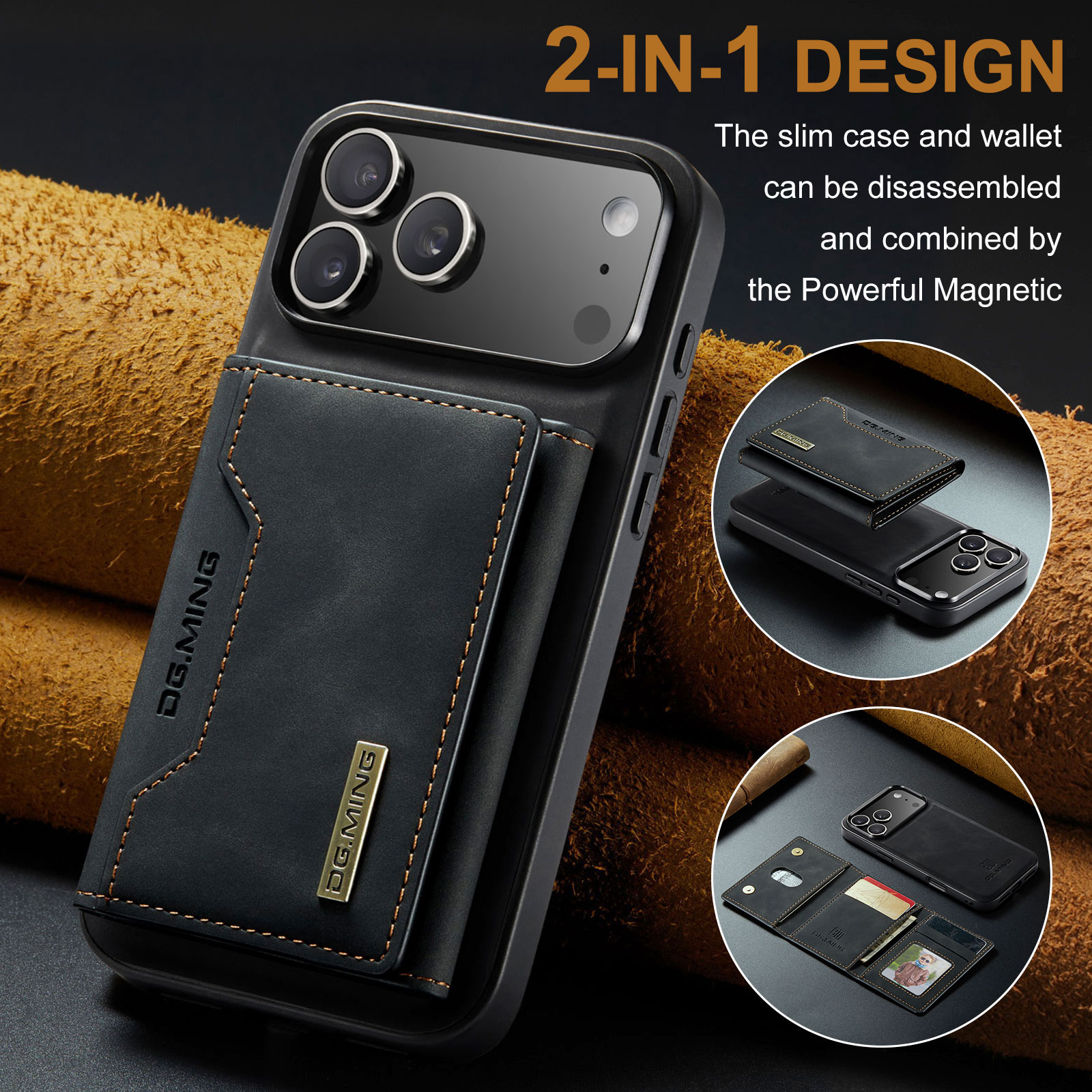 Coque Magnetic Card Slot iPhone 17 Pro Max, Noir