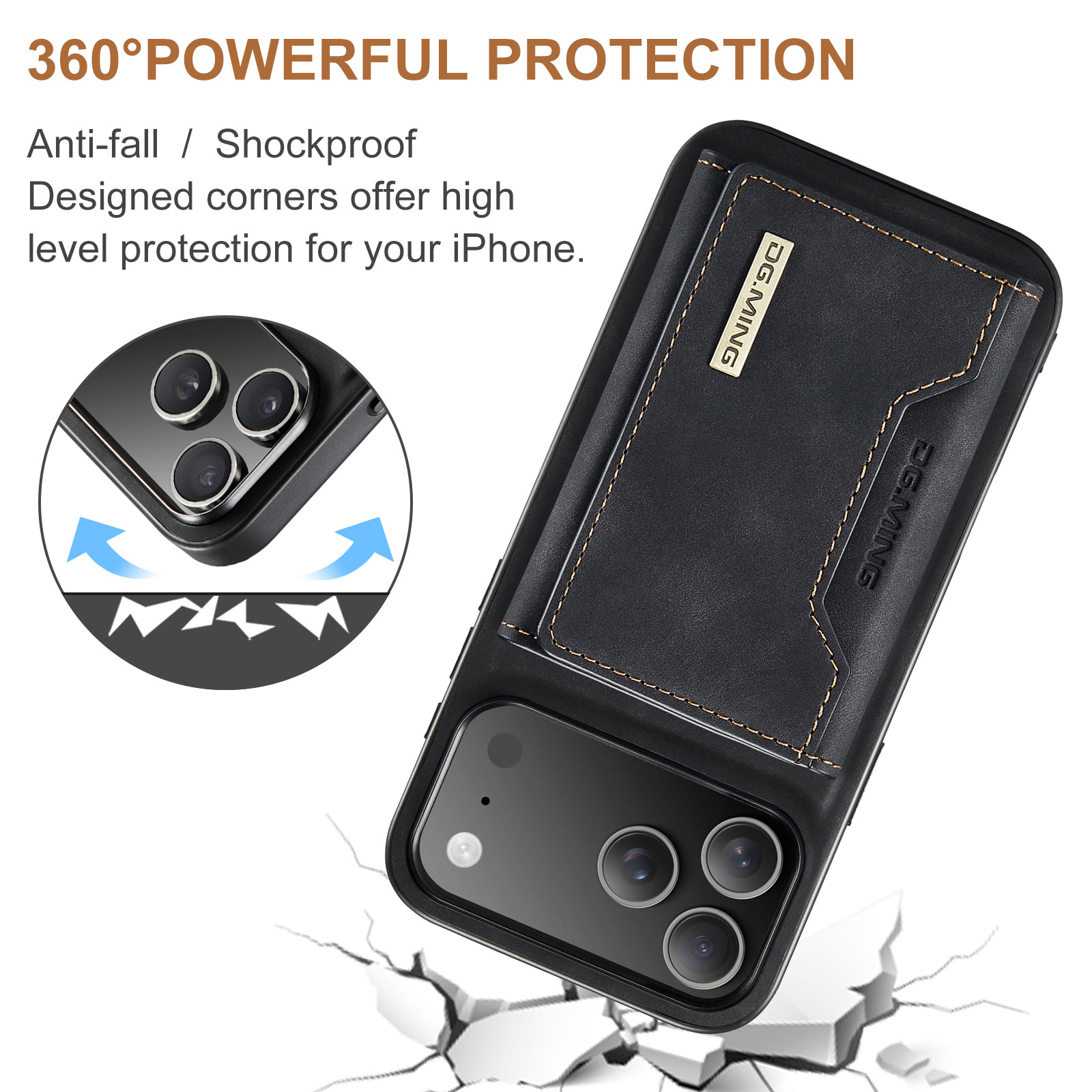 Coque Magnetic Card Slot iPhone 17 Pro Max, Noir
