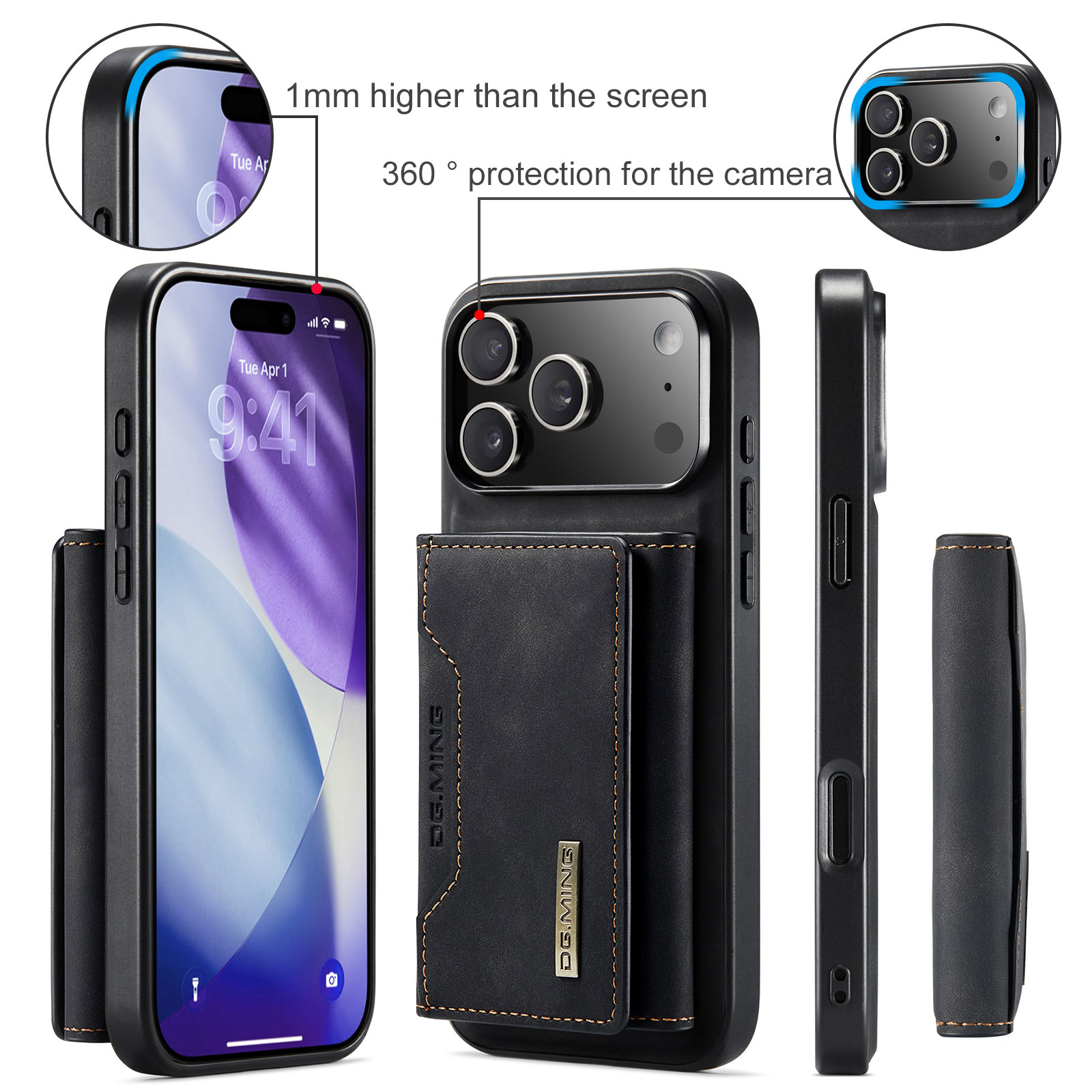 Coque Magnetic Card Slot iPhone 17 Pro Max, Noir