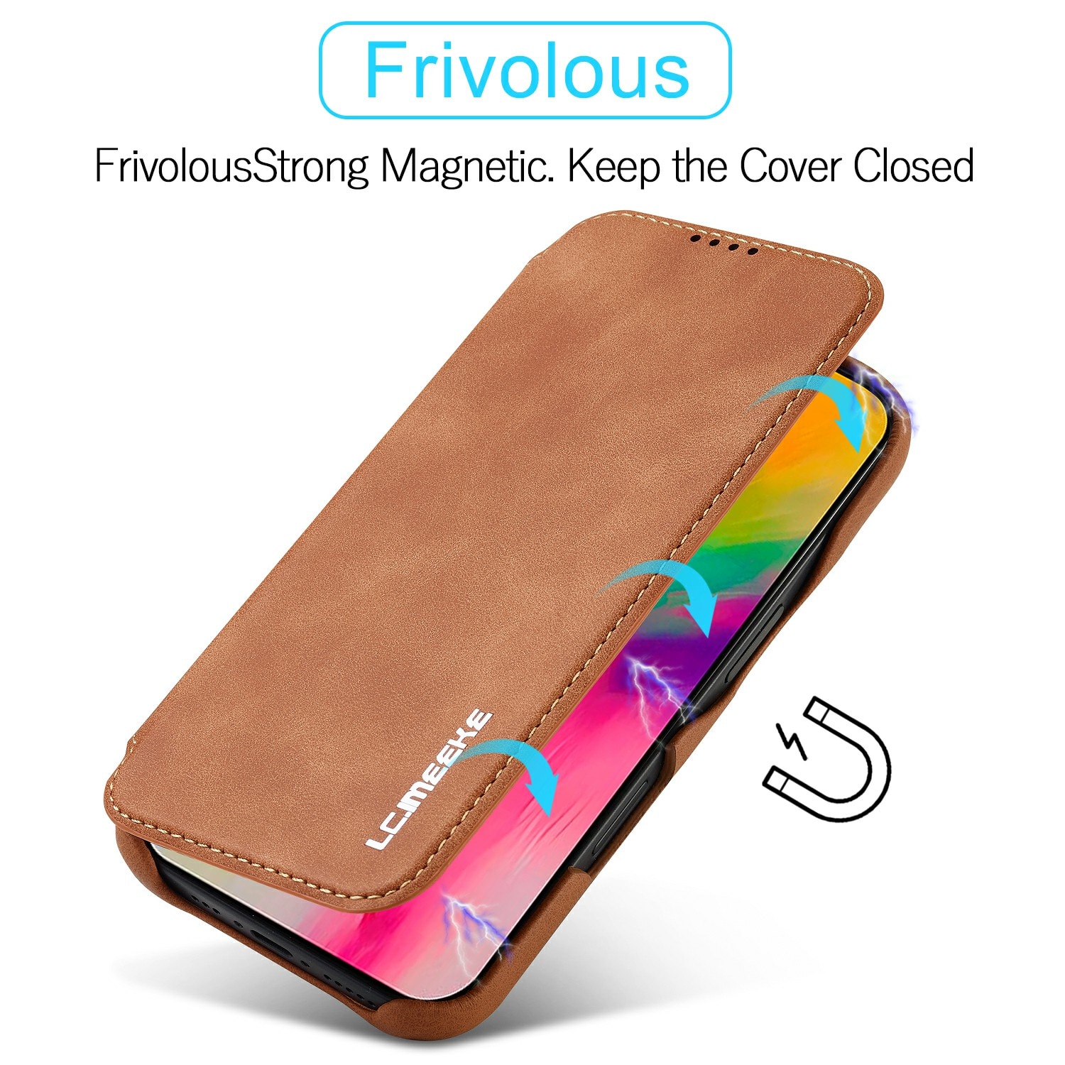 Étui portefeuille mince iPhone 17, Cognac