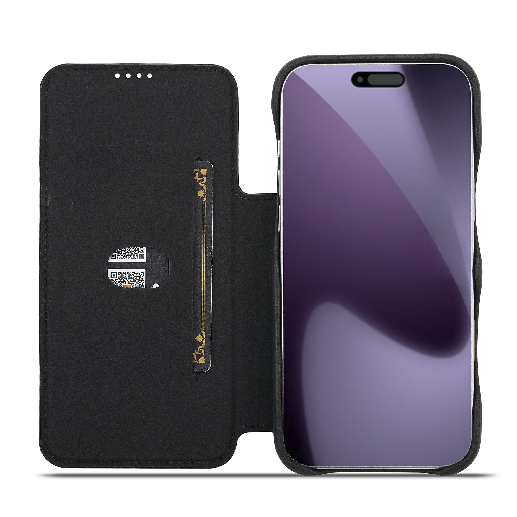 Étui portefeuille mince iPhone 17 Pro, Noir