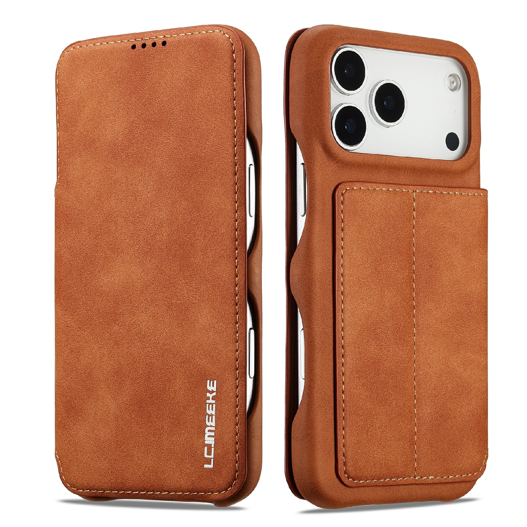 Étui portefeuille mince iPhone 17 Pro, Cognac