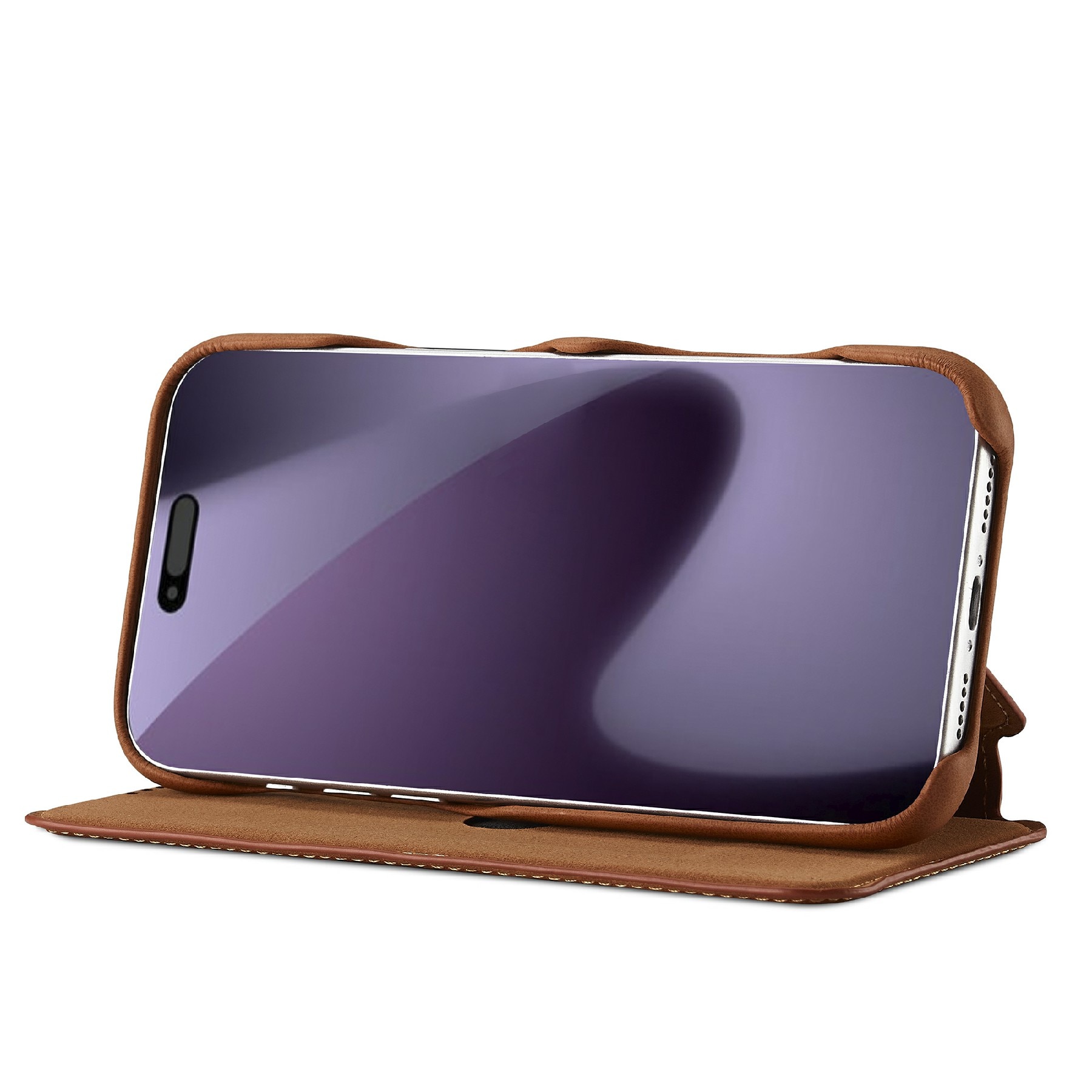 Étui portefeuille mince iPhone 17 Pro, Cognac