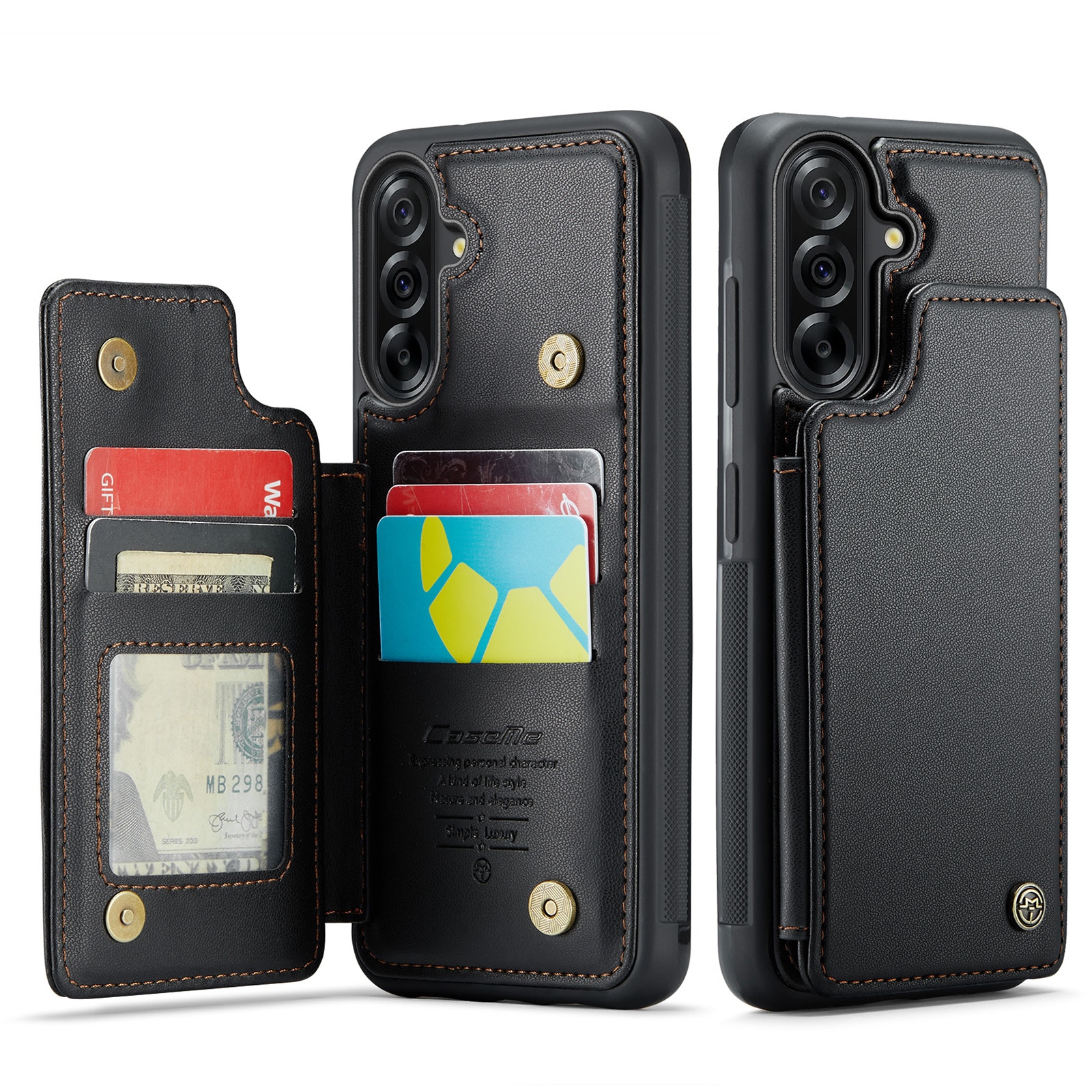 Coque porte-cartes anti-RFID Samsung Galaxy A17, noir