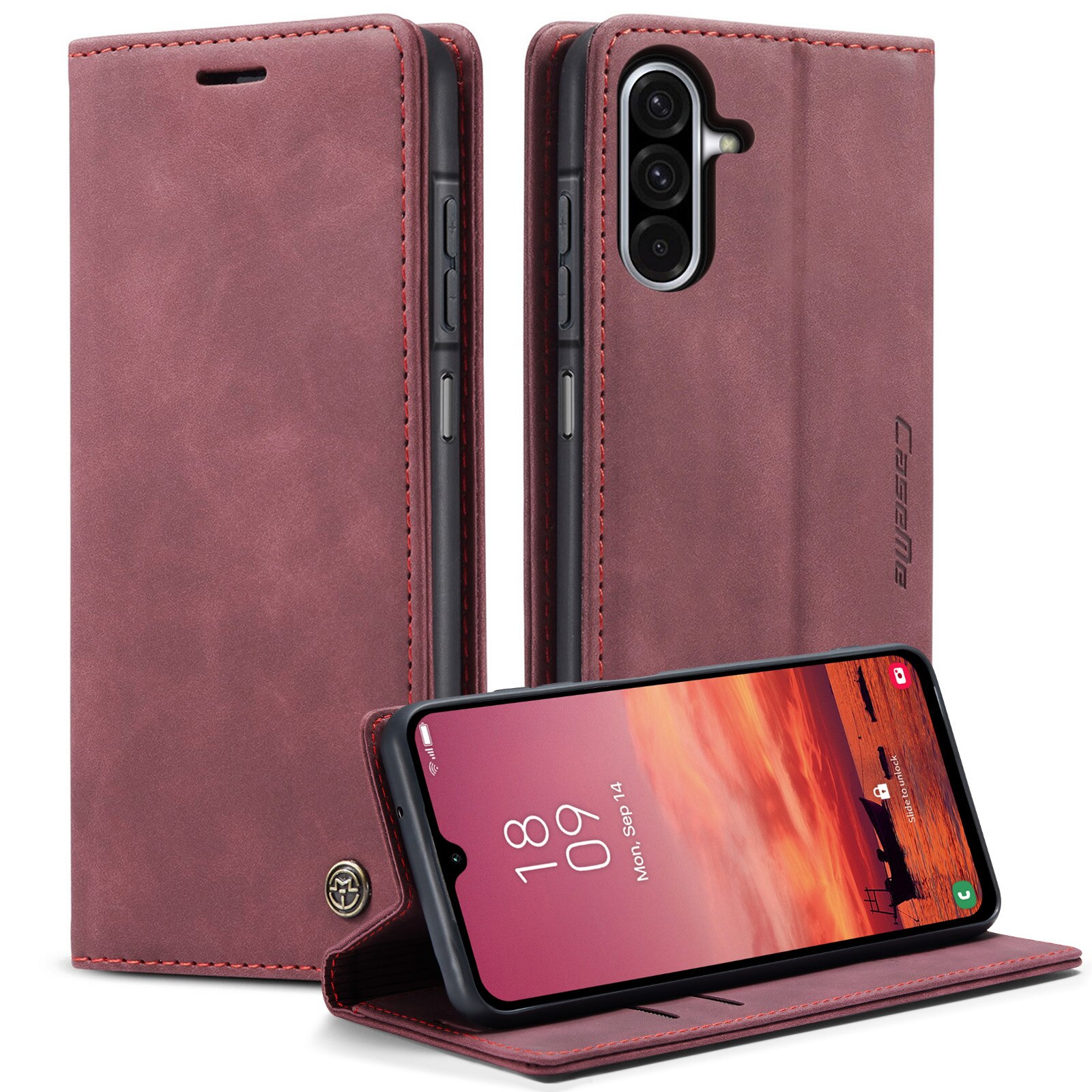 Étui portefeuille mince Samsung Galaxy A17, Rouge