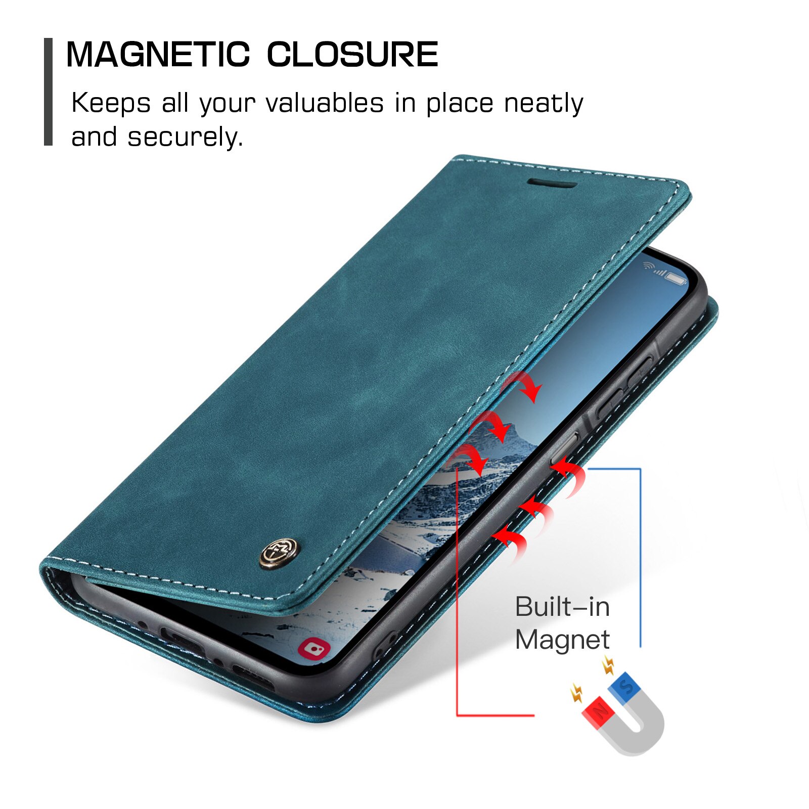 Étui portefeuille mince Samsung Galaxy A17, Bleu
