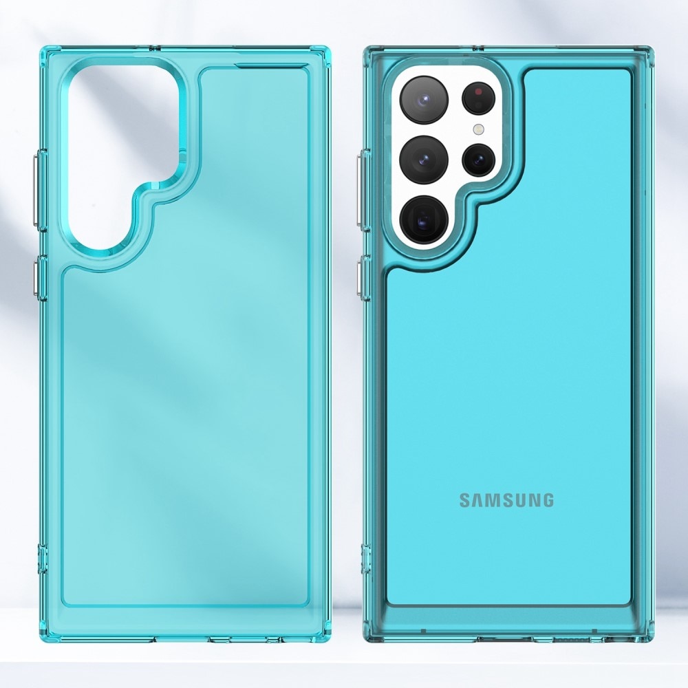 Coque Hybride Crystal Hybrid Samsung Galaxy S23 Ultra, bleu